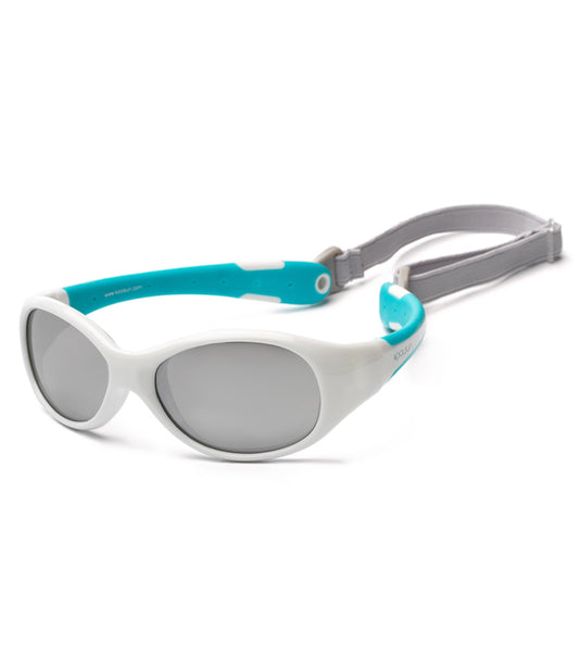 Koolsun Flex Baby Sunglasses - White Aqua (0 - 3 Years)