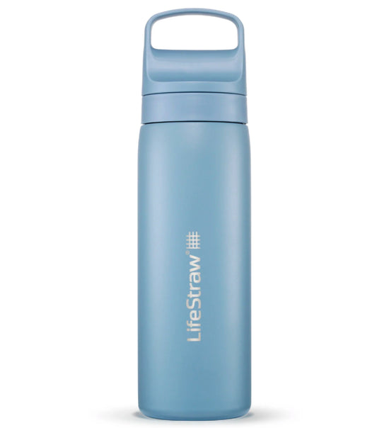 LifeStraw Go 2.0 - 500ml Stainless Steel Water Filter Bottle - Icelandic Blue