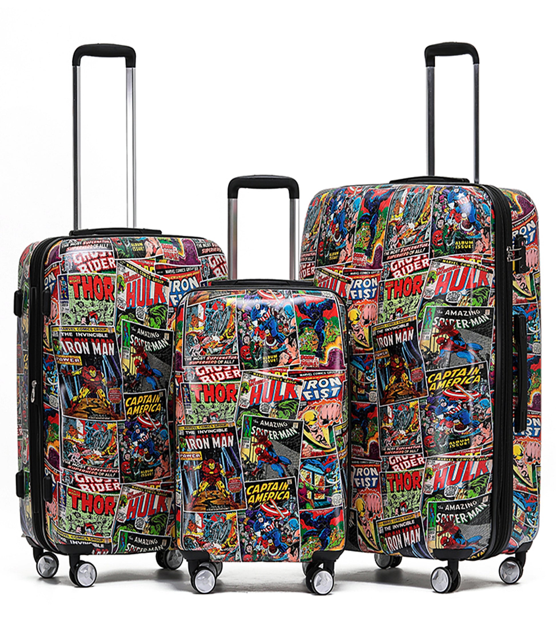 Marvel Comic Retro 4-Wheel Spinner Case - Set of 3 (Small, Medium and Large)