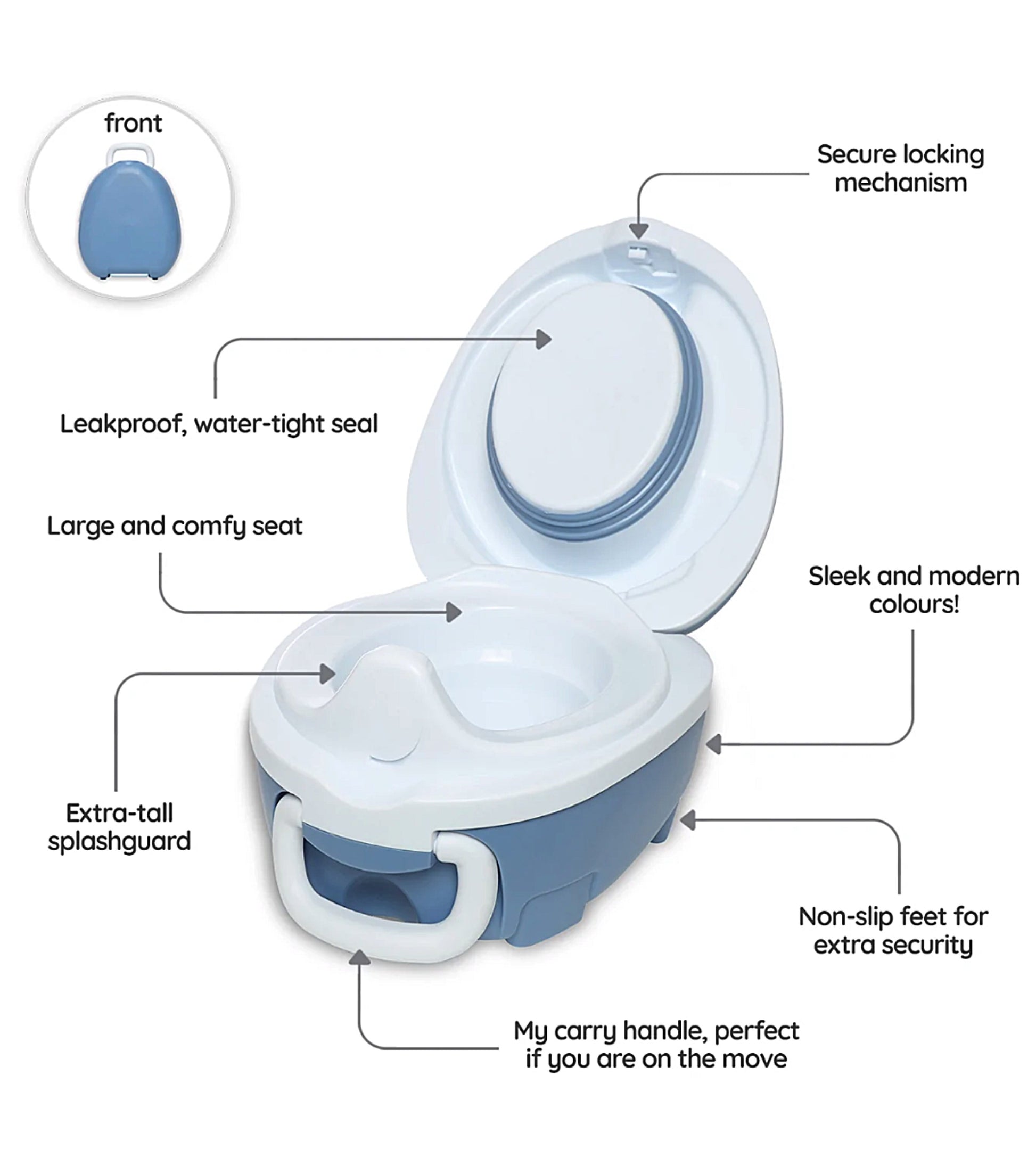 My Carry Potty Portable Travel Potty - Pastel Blue