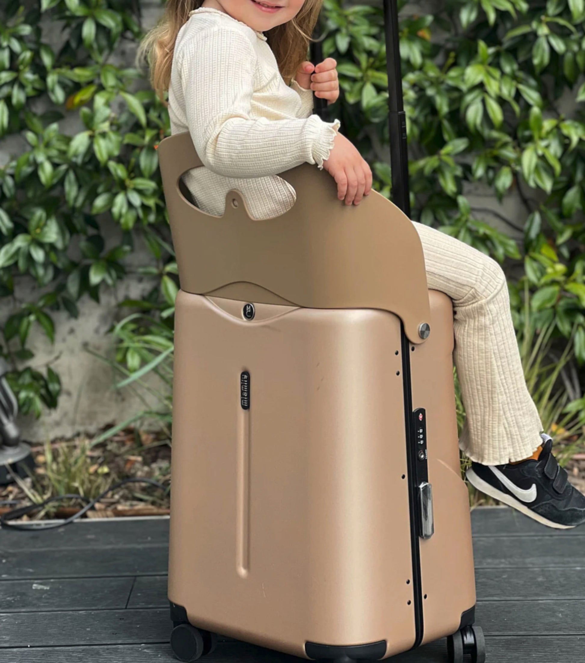 MiaMily 48 cm 4-Wheel Ride-On Carry-on Suitcase - Champagne Gold