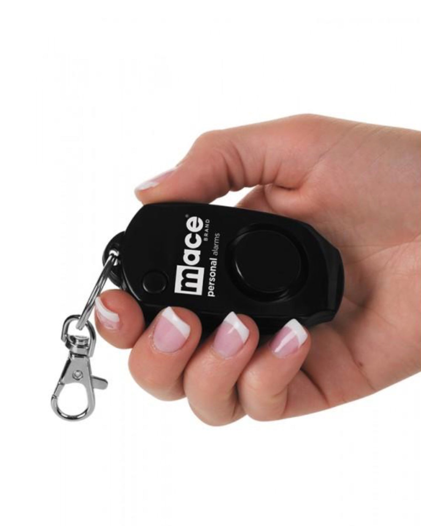 To use the Mace Brand Personal Alarm Keychain, simply depress the button on the front of the alarm which will then deter any attacker or intruder