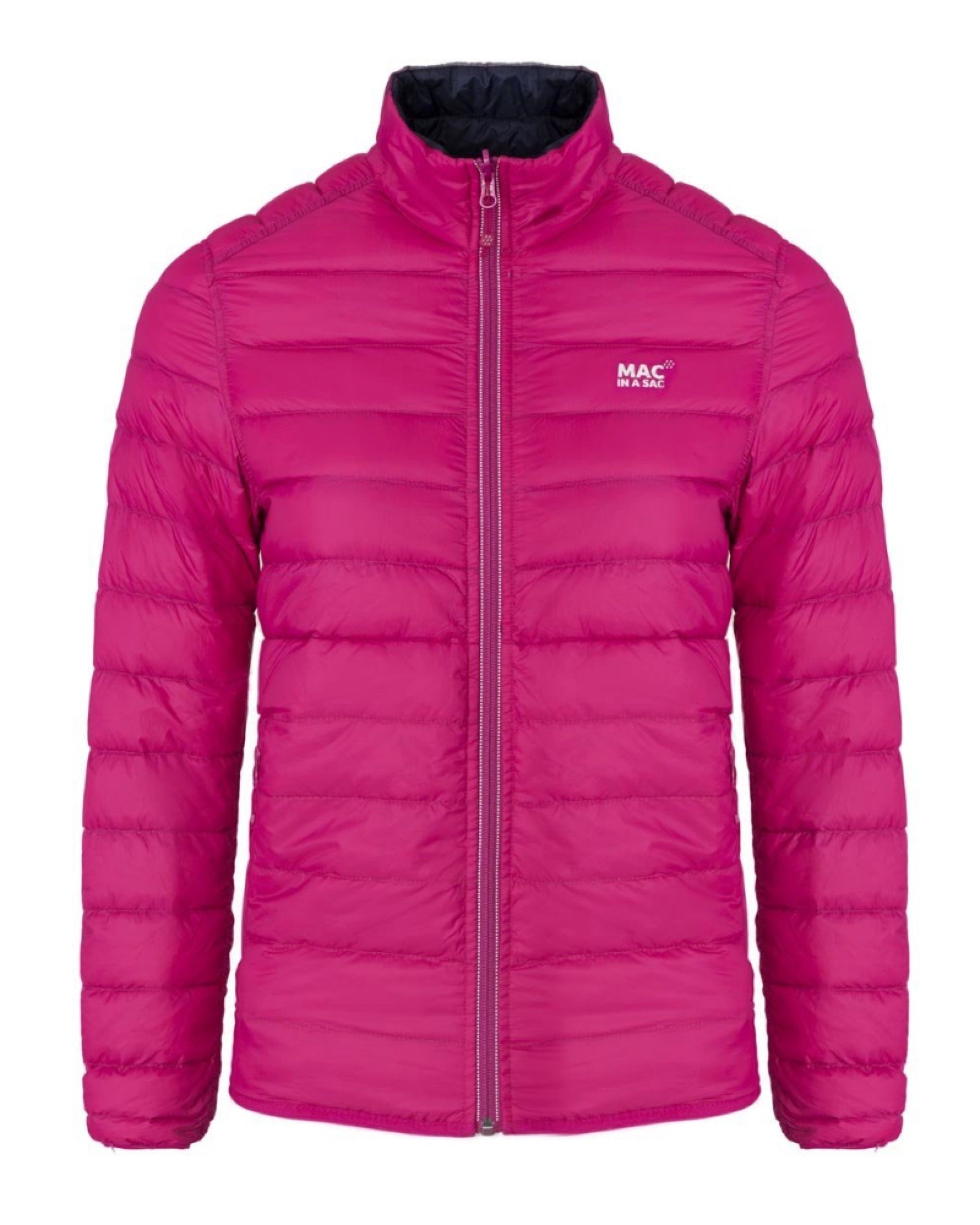 Mac in a Sac Polar Womens Reversible Down Jacket - Size 8 - Fuchsia / Navy