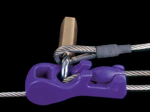 Close up of cage locking system