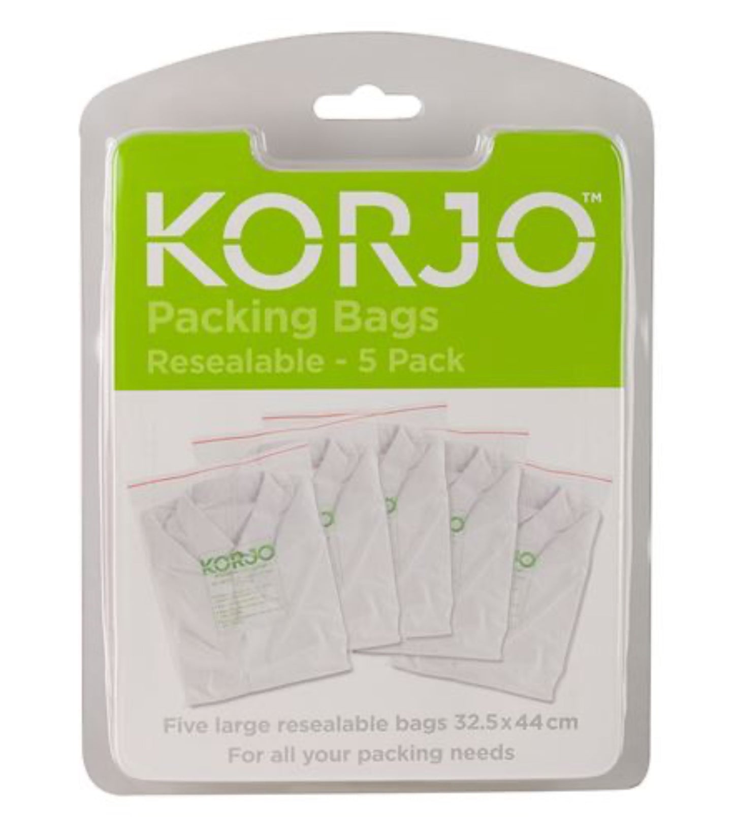 Korjo Resealable Packing Bags : 5 Piece