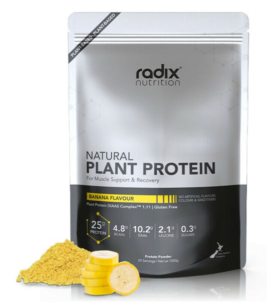 Radix Nutrition Natural Plant Protein Powder 1kg - Banana