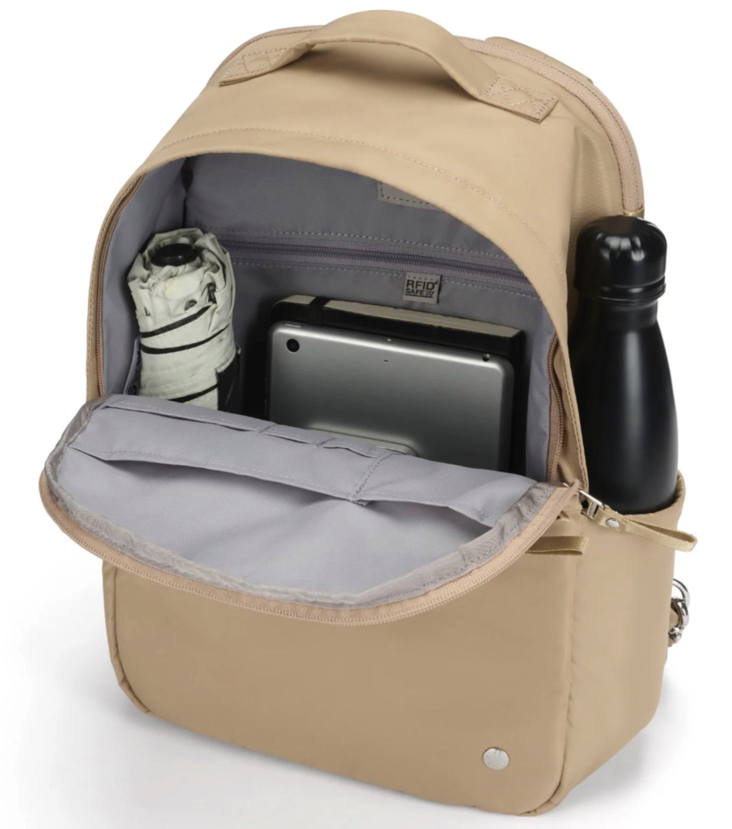 Fits a 13" MacBook Pro and most 13" laptops in a secure separate compartment at the back