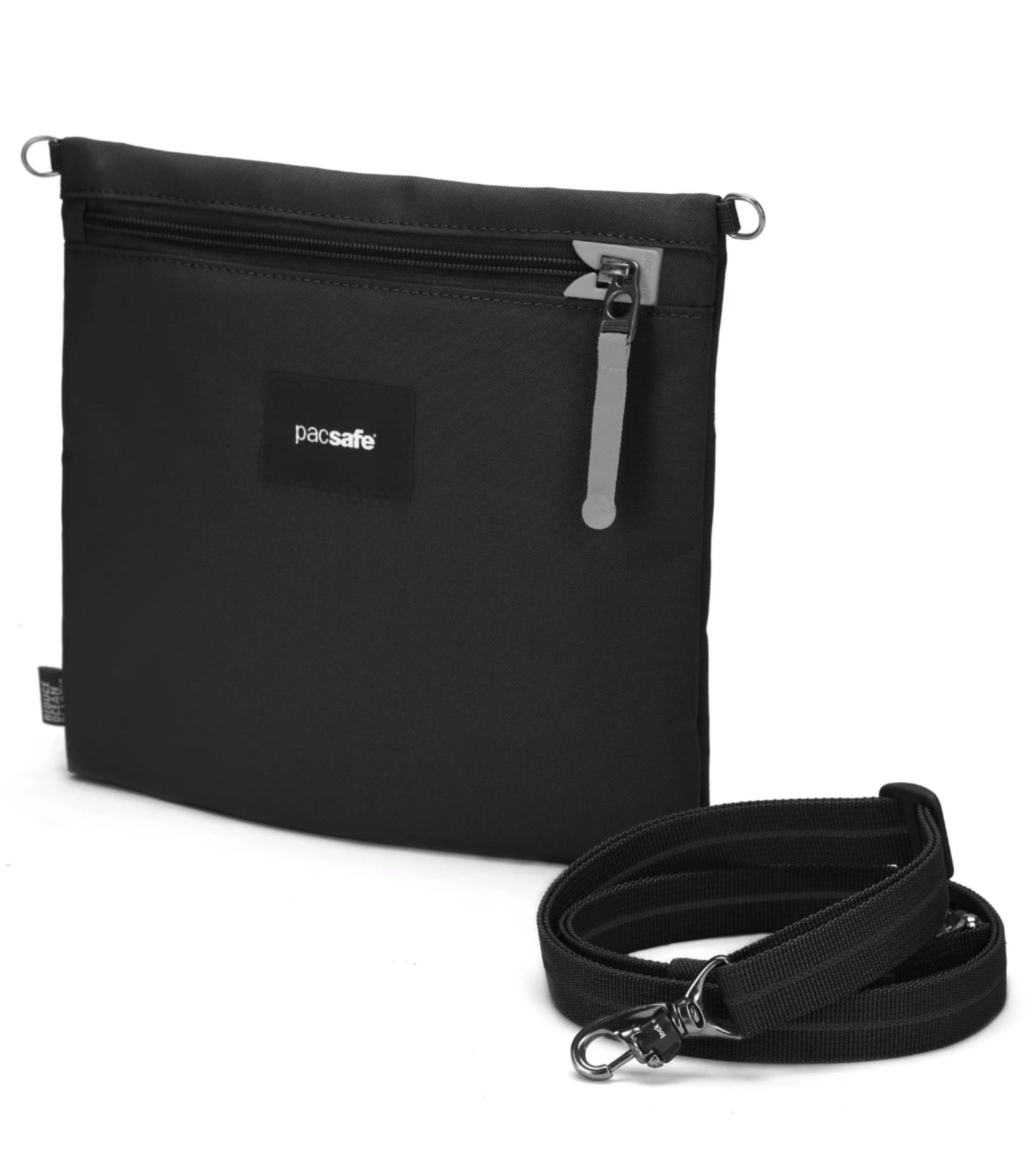 This versatile crossbody bag can convert into a travel pouch by simply removing the strap