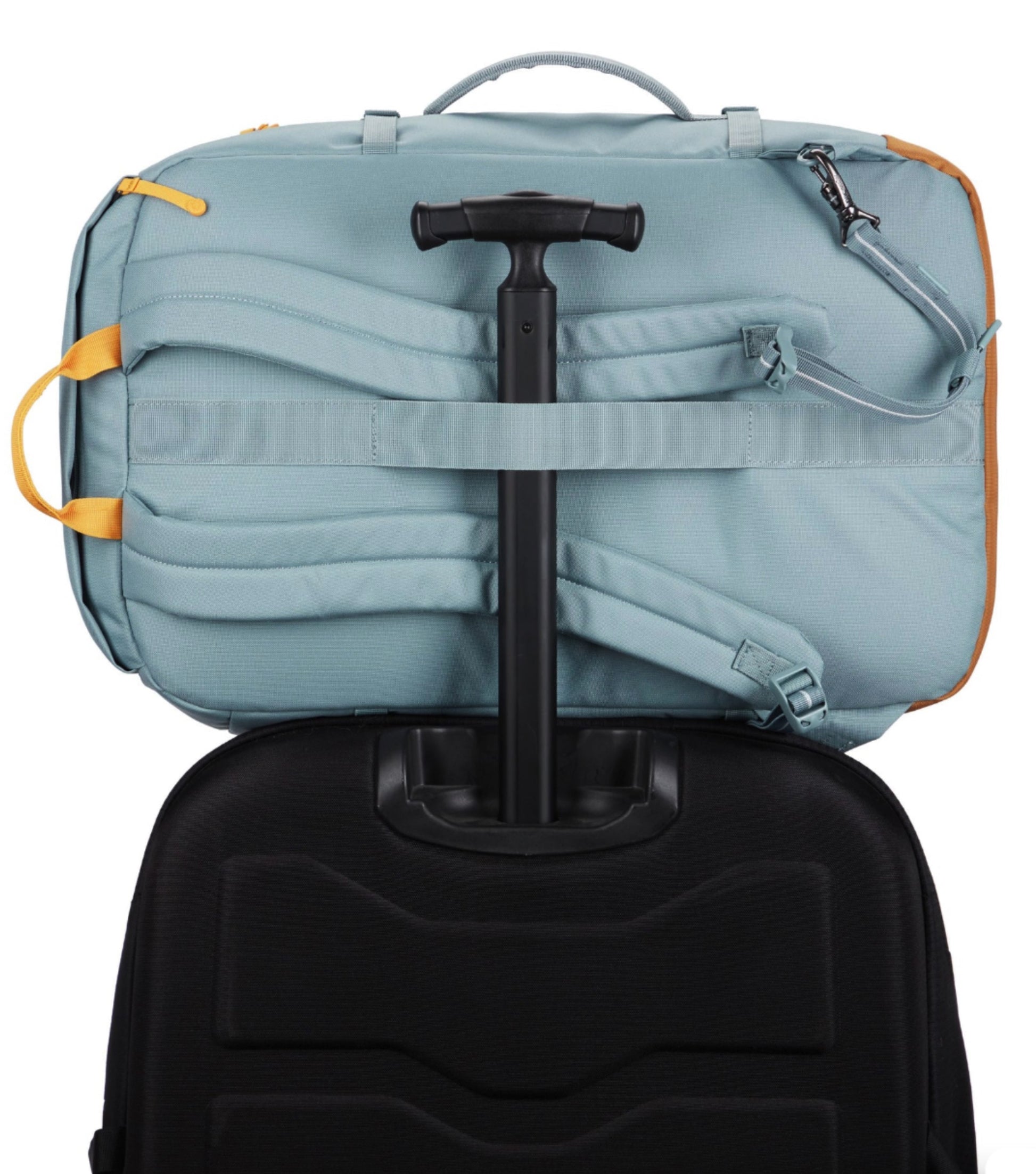 Luggage slip slides over luggage handles to keep your bag balanced on your wheeled bag