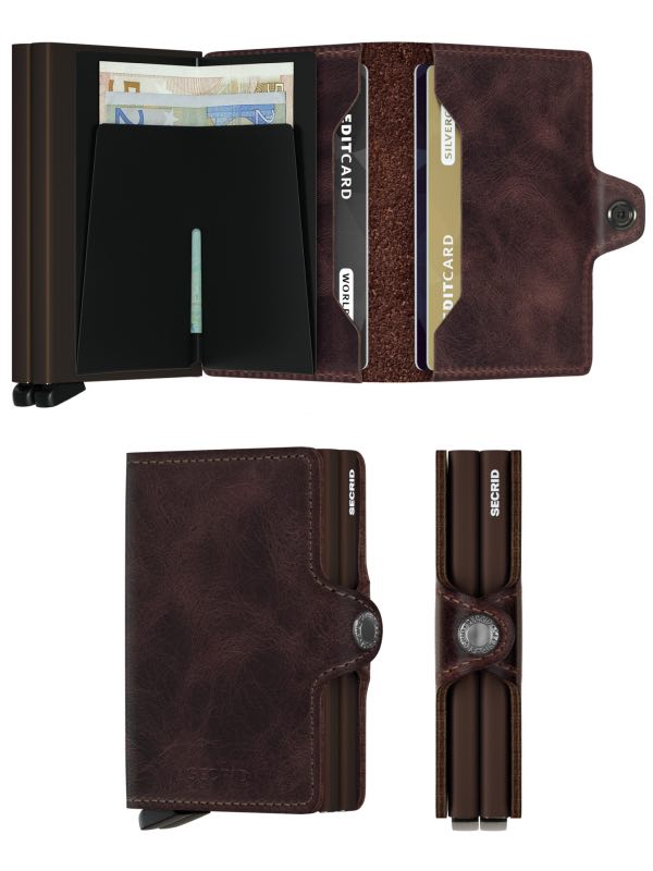 Twinwallet - Compact Wallet - Vintage Chocolate : Secrid