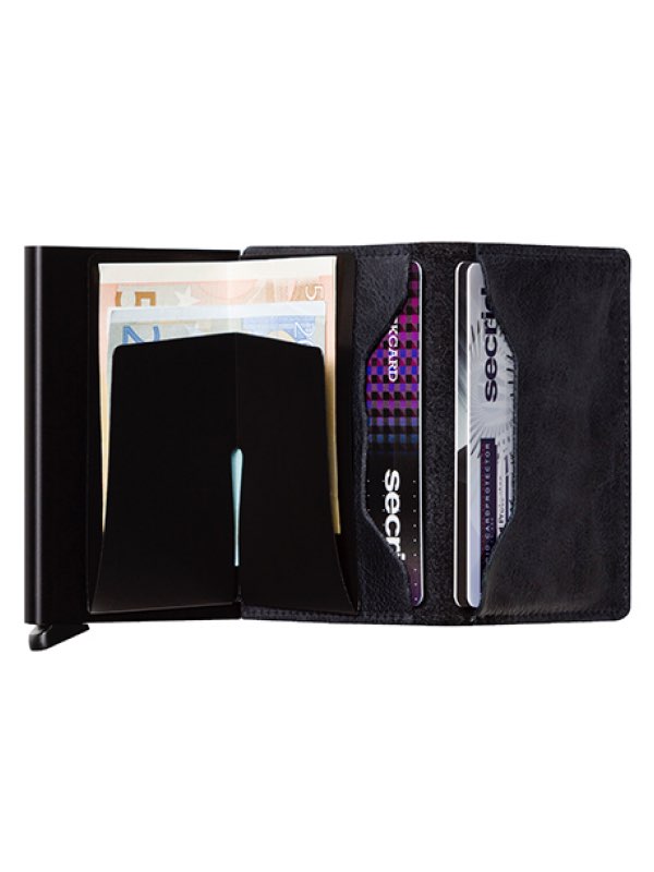 Wallet includes spaces for extra cards and cash