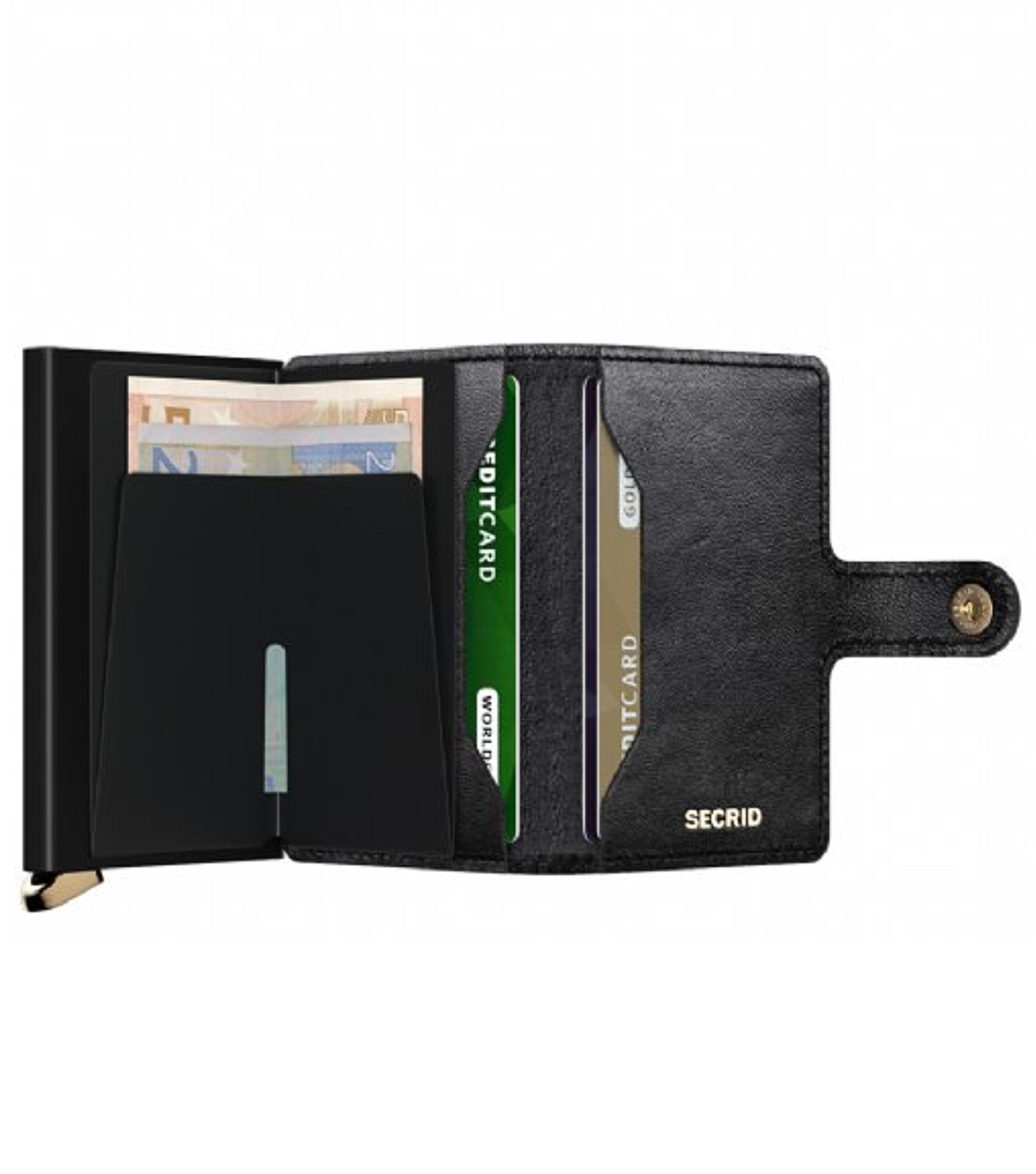 Includes two interior pockets for holding cards, notes, receipts, business cards and some coins