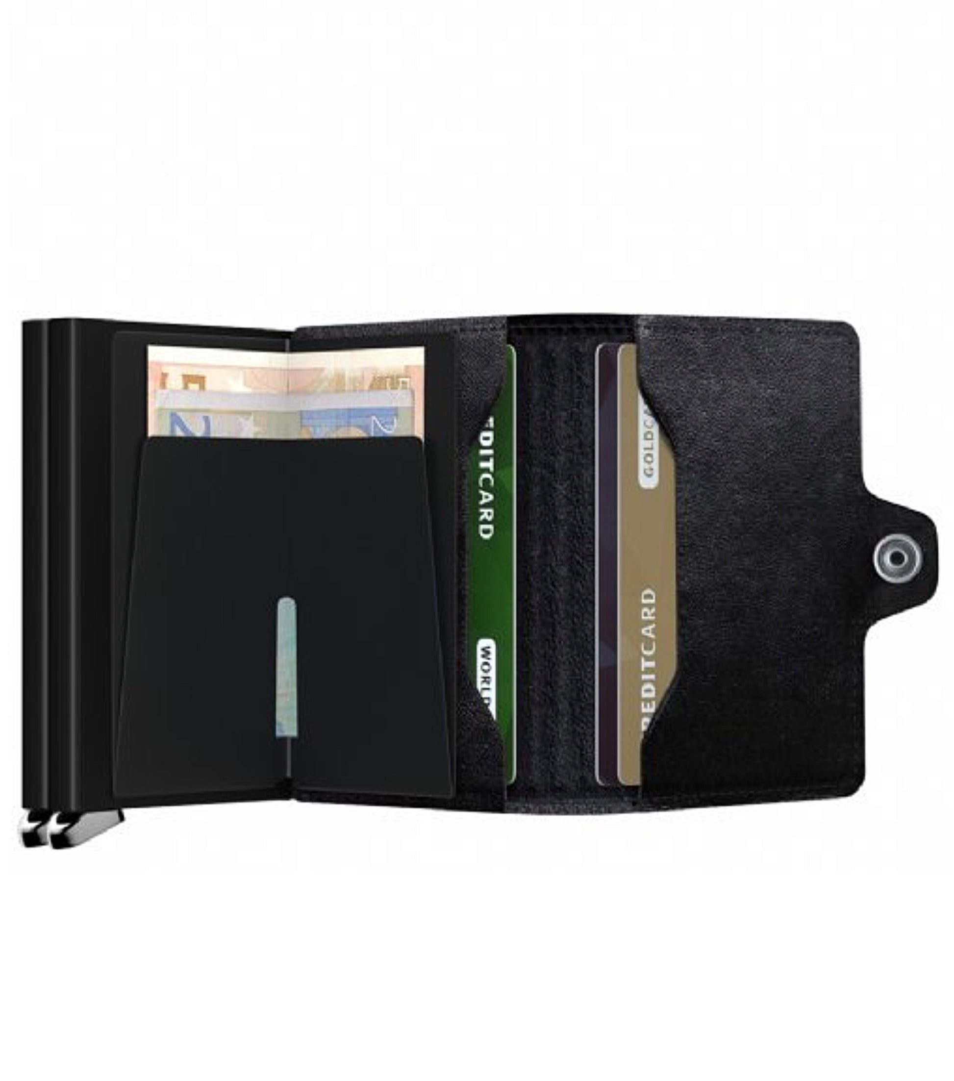 Includes interior pockets for holding 4 extra cards, notes, receipts, business cards