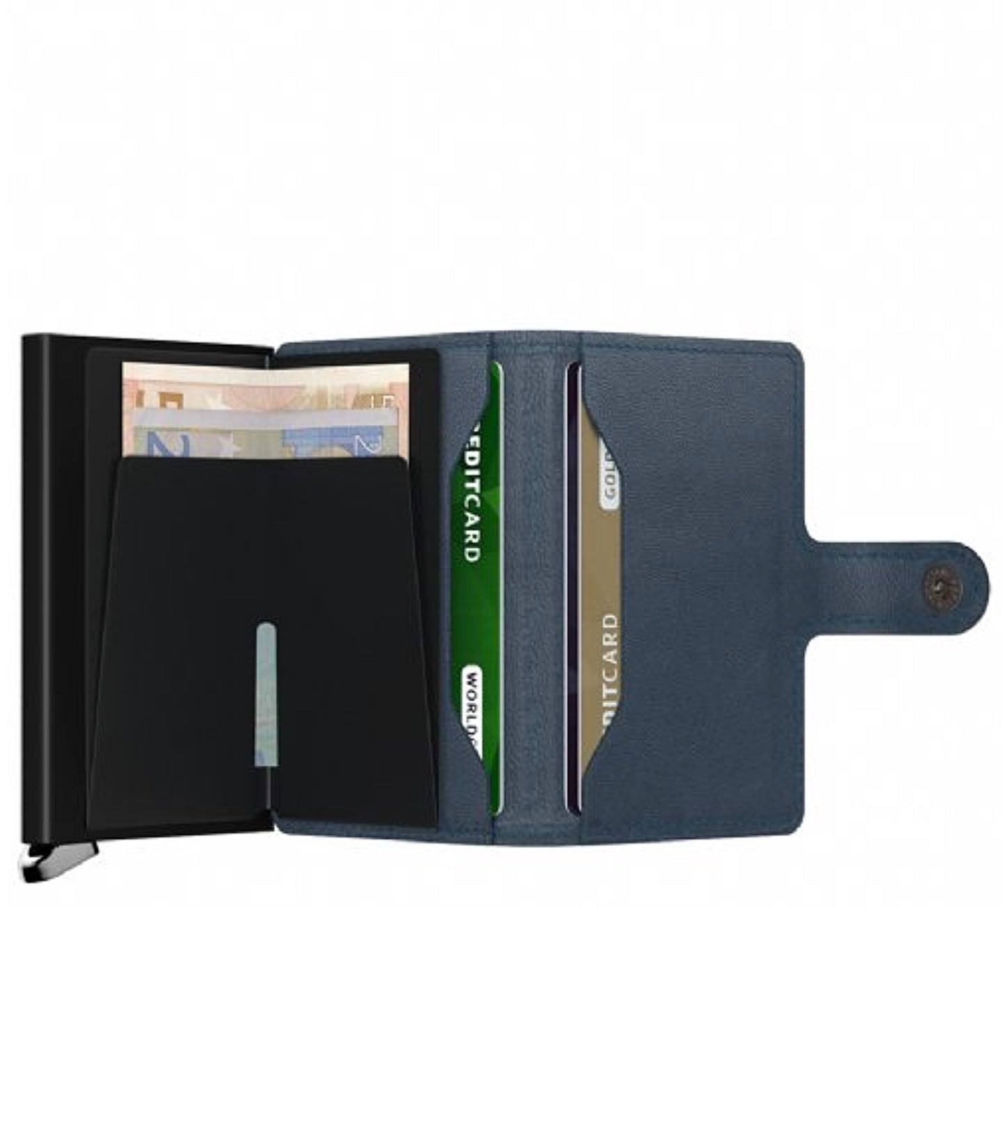 Includes two interior pockets for holding cards, notes, receipts, business cards and some coins