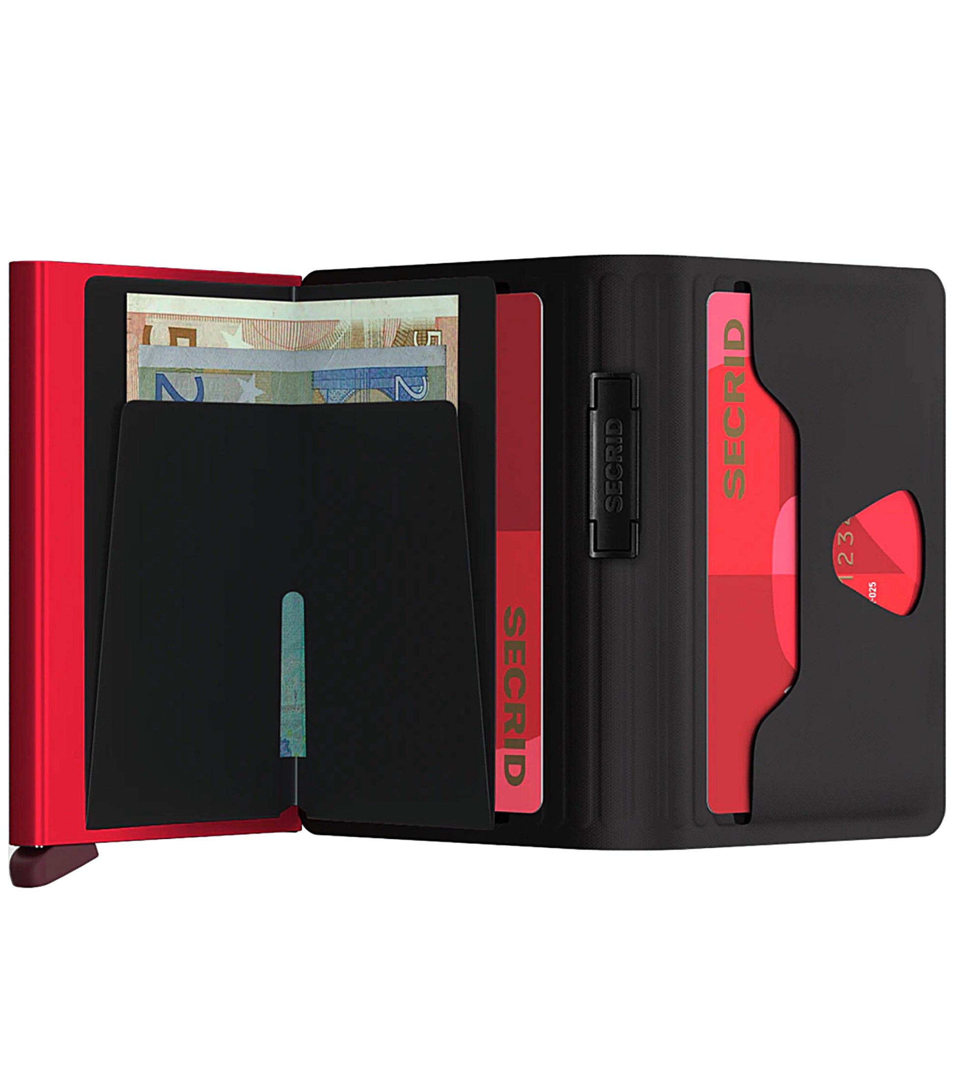 Holds 6 extra cards, banknotes and business cards