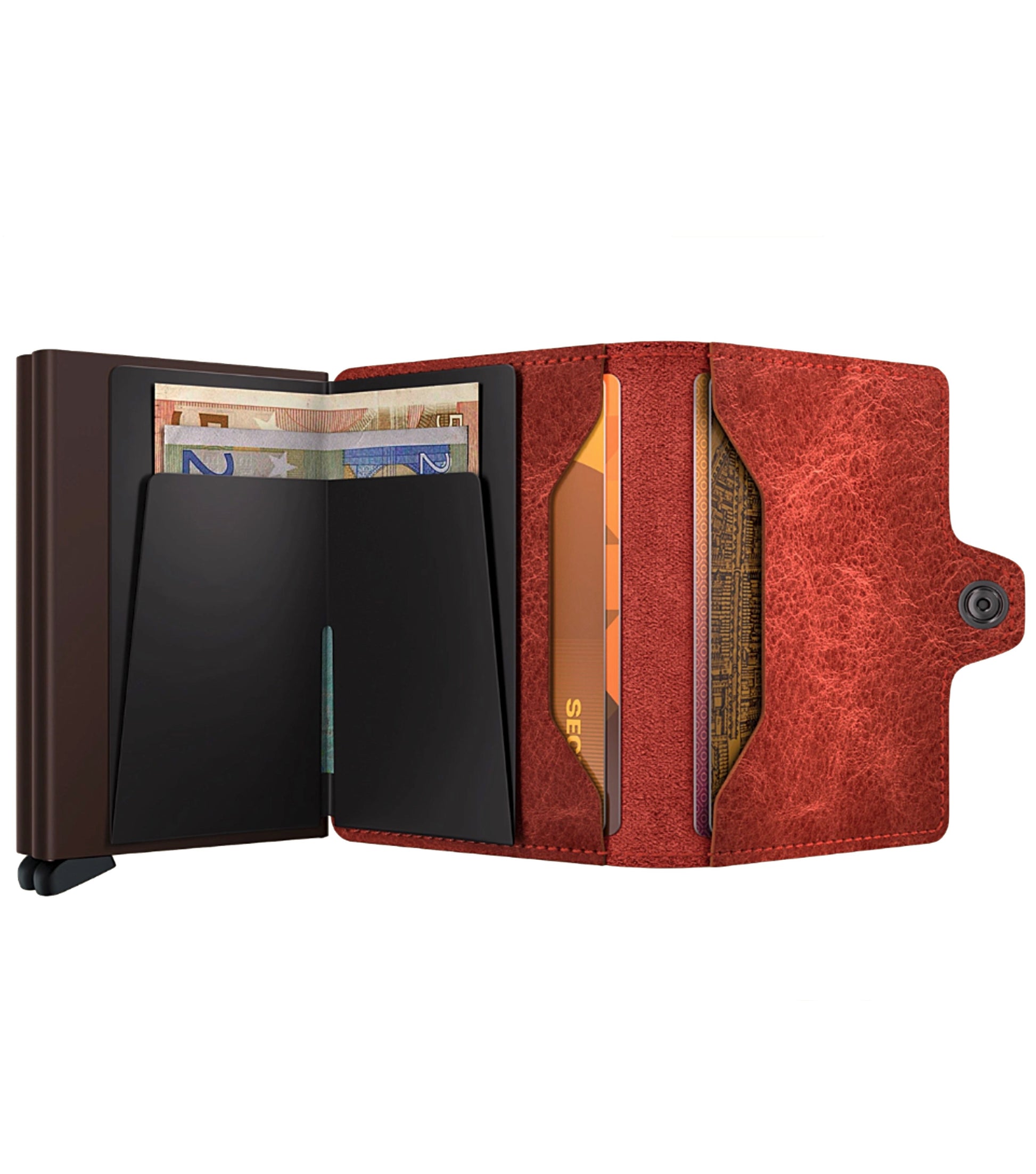 Includes interior pockets for holding 4 extra cards, notes, receipts, business cards