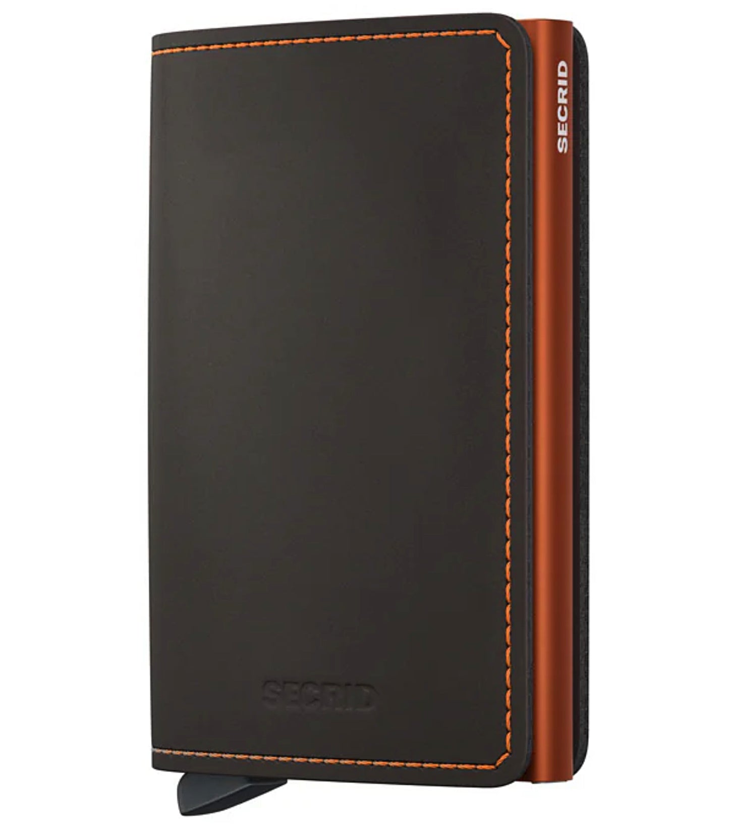 Secrid Slimwallet Compact Wallet - Matte Truffle and Orange