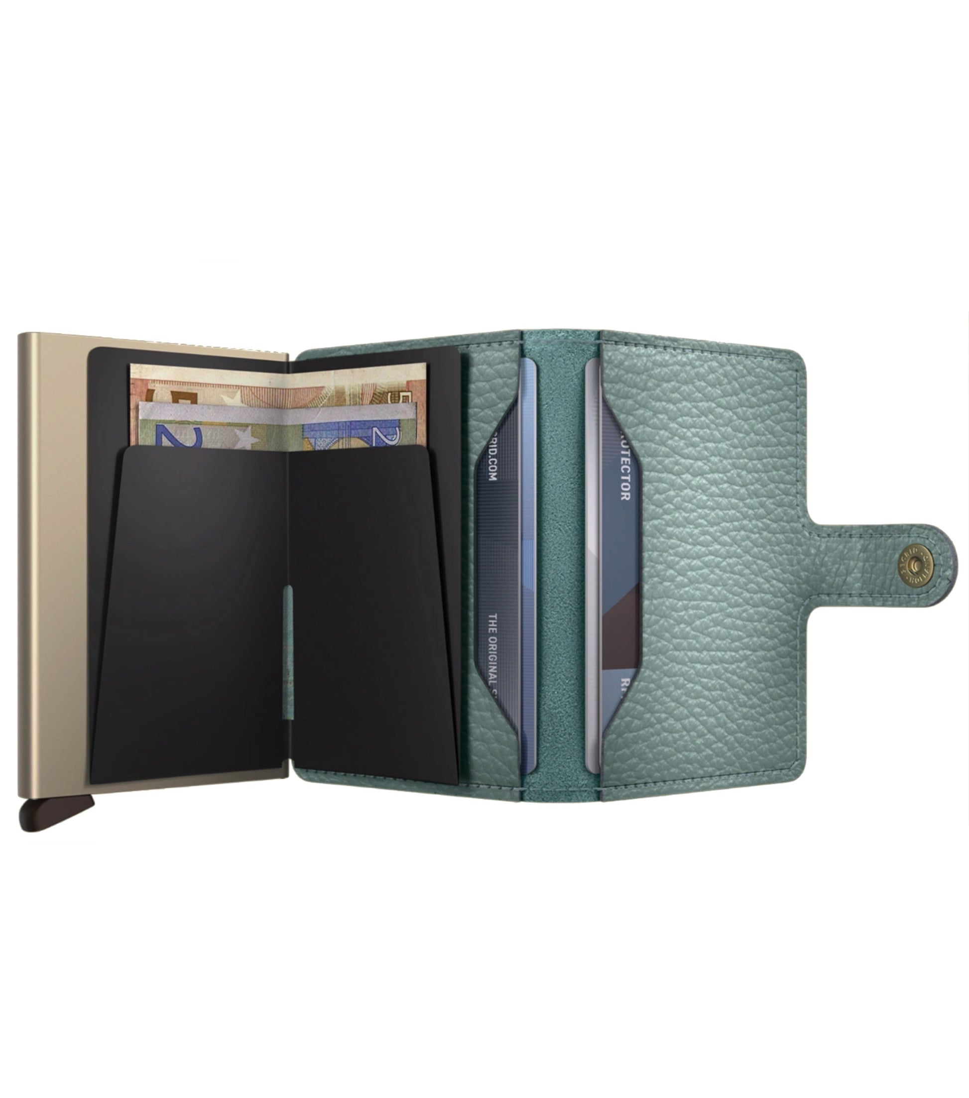 Includes two interior pockets for holding cards, notes, receipts, business cards and some coins