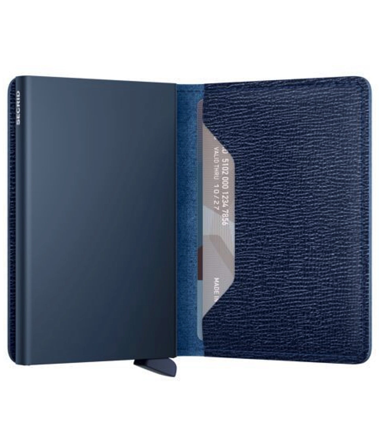 Wallet includes spaces for extra cards and cash