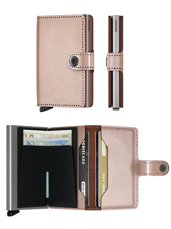 Miniwallet - Metallic Leather - Rose