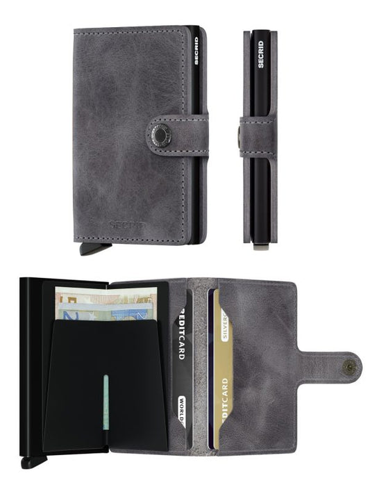 Miniwallet - Compact Wallet - Vintage Grey Black