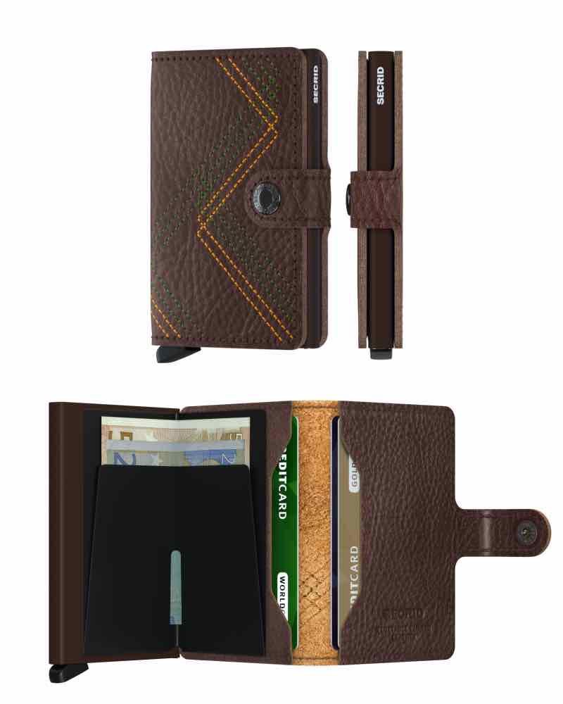 Secrid Miniwallet - Compact Wallet - Linea Espresso Stitch