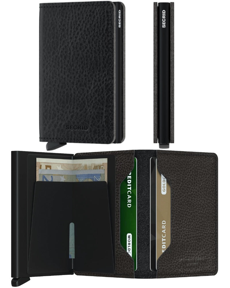 Secrid Slimwallet Veg Tanned Leather - Black/Black