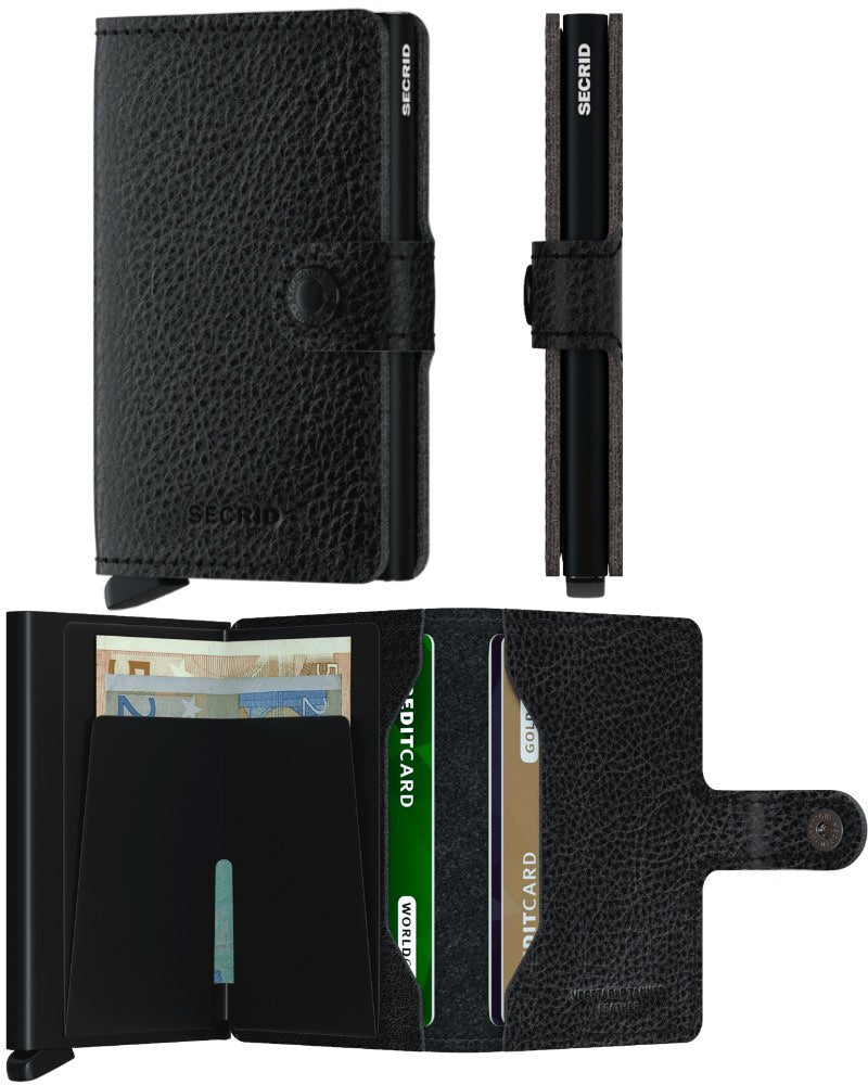 Miniwallet - Veg Tanned - Black Black