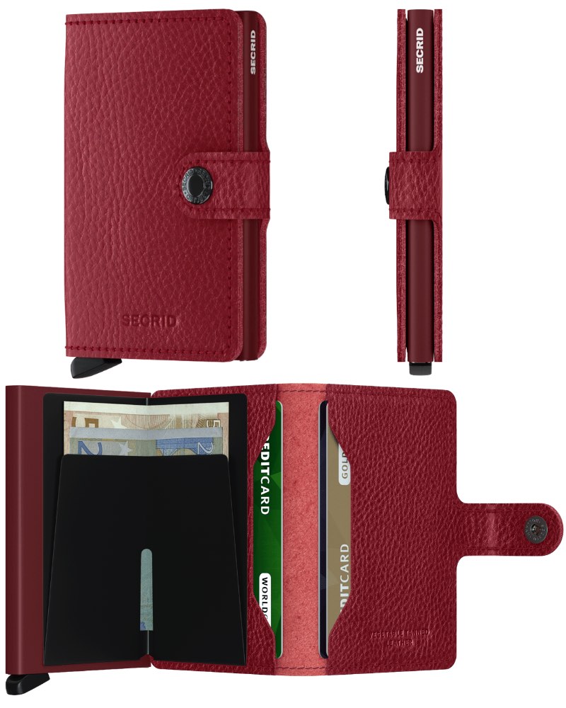 Miniwallet Veg Tanned - Rosso Bordeaux