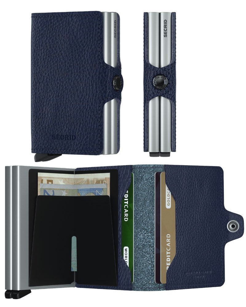 Secrid Twinwallet Veg Tanned Navy/Silver 