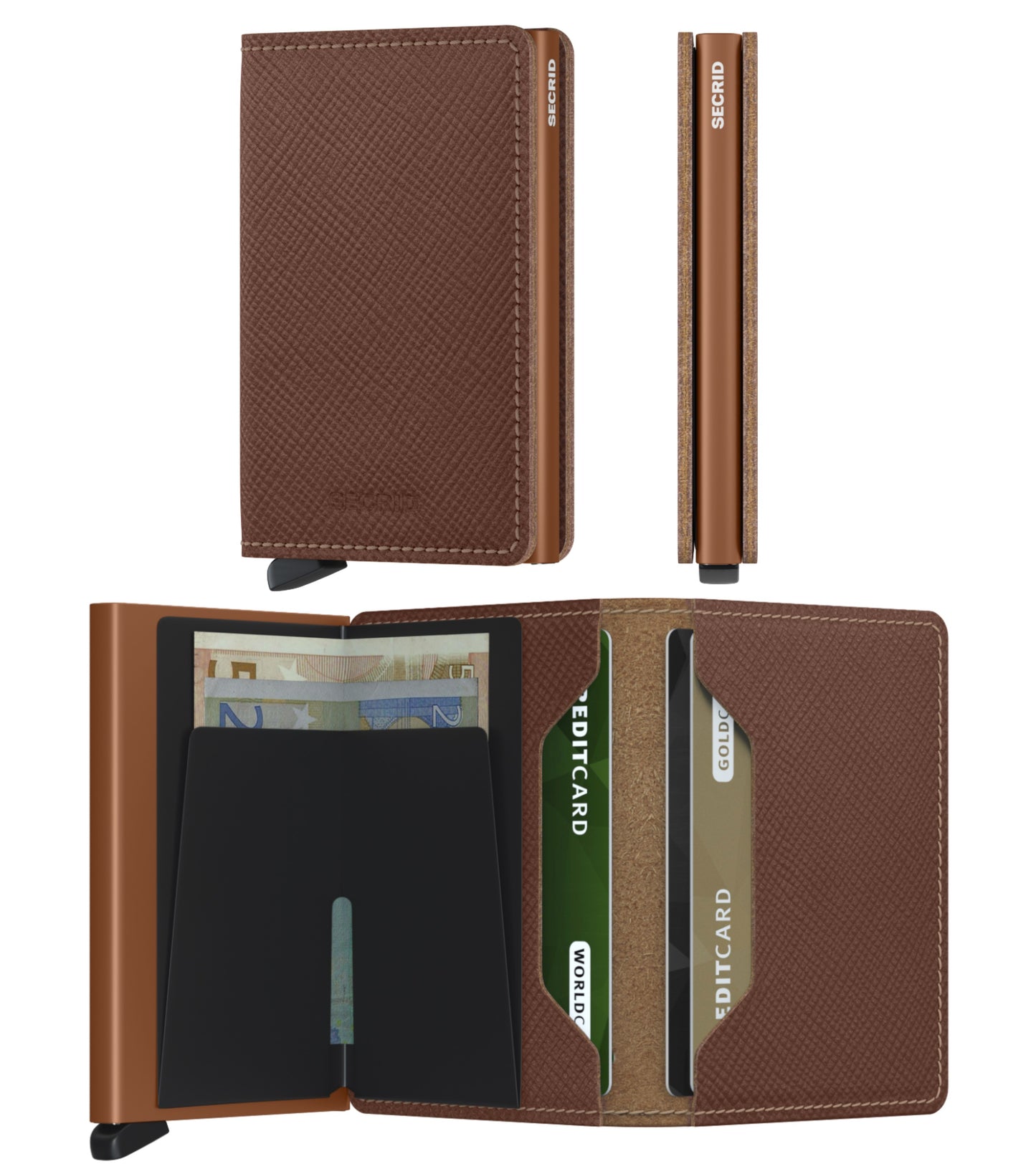  Secrid Slimwallet - Compact Wallet - Saffiano Caramel