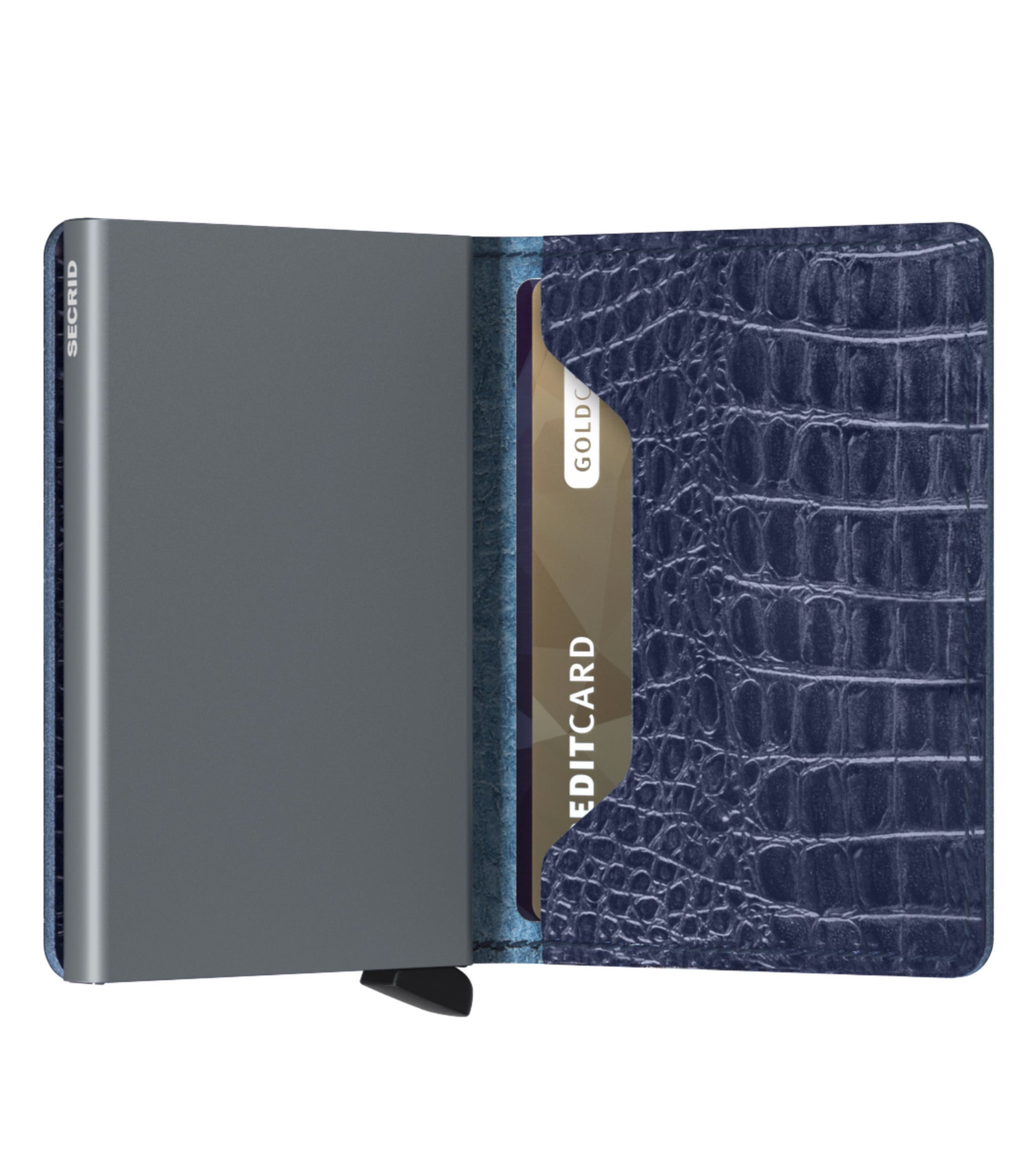 Wallet includes spaces for extra cards and cash