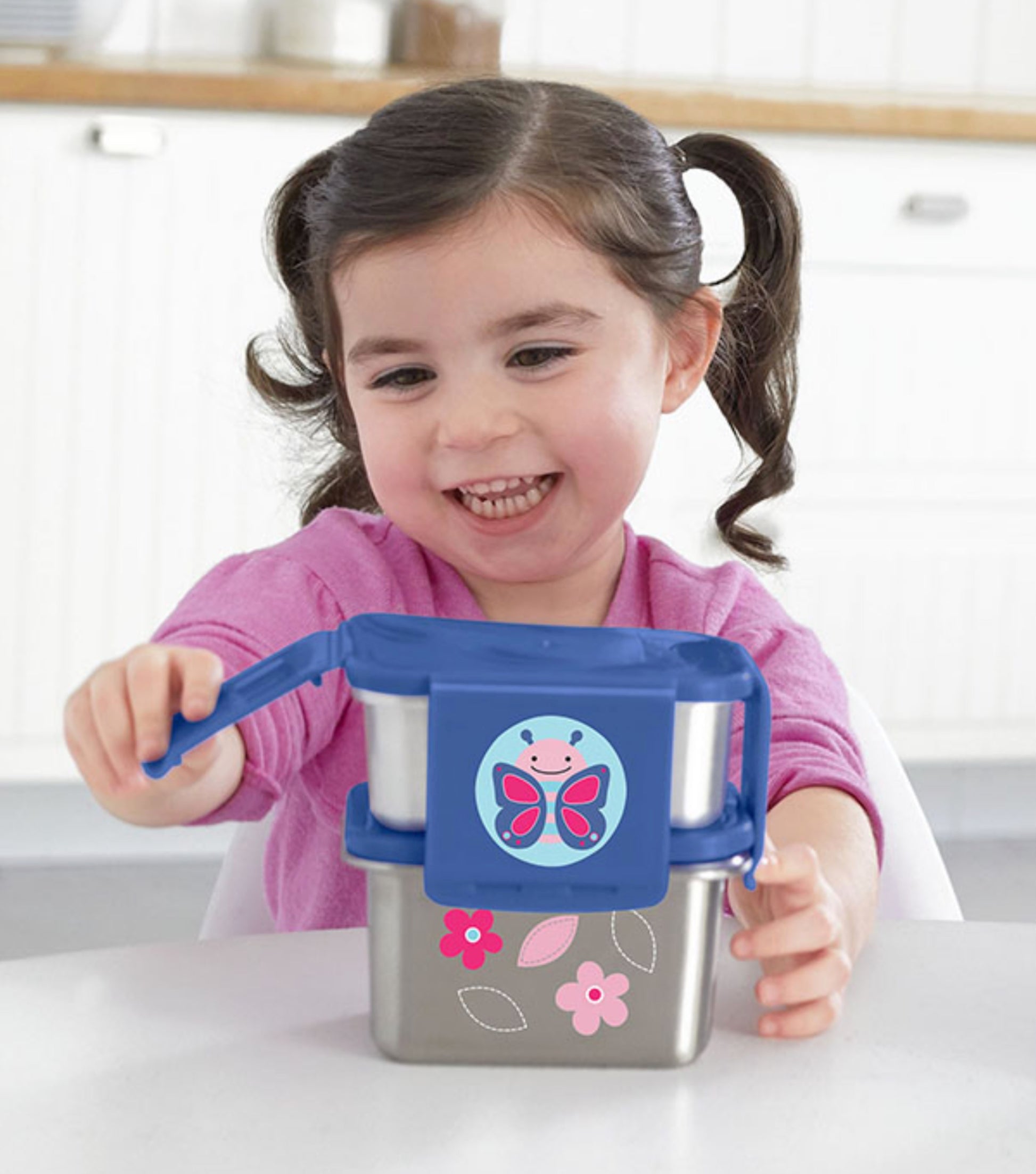 Pack your little one’s lunch, snacks and more in this handy stainless steel kit