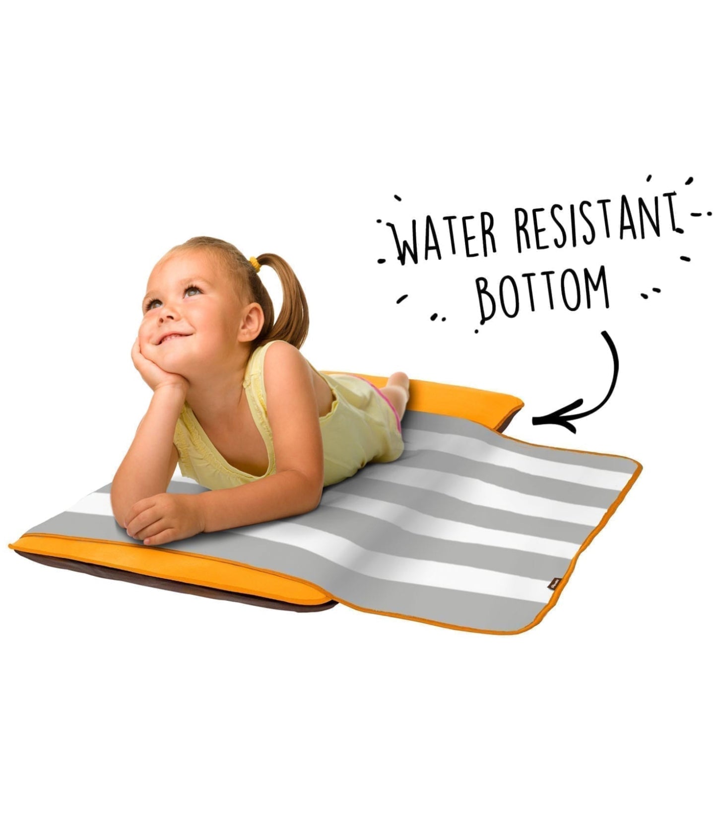 The Shrunks Zipaire Toddler Siesta Self Inflating Travel Pad / Nap Bed and Blanket - Orange