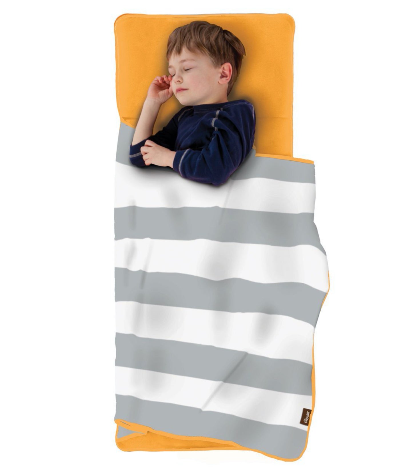 The Shrunks - Zipaire Toddler Siesta Self Inflating Travel Pad / Nap Bed and Blanket - Orange