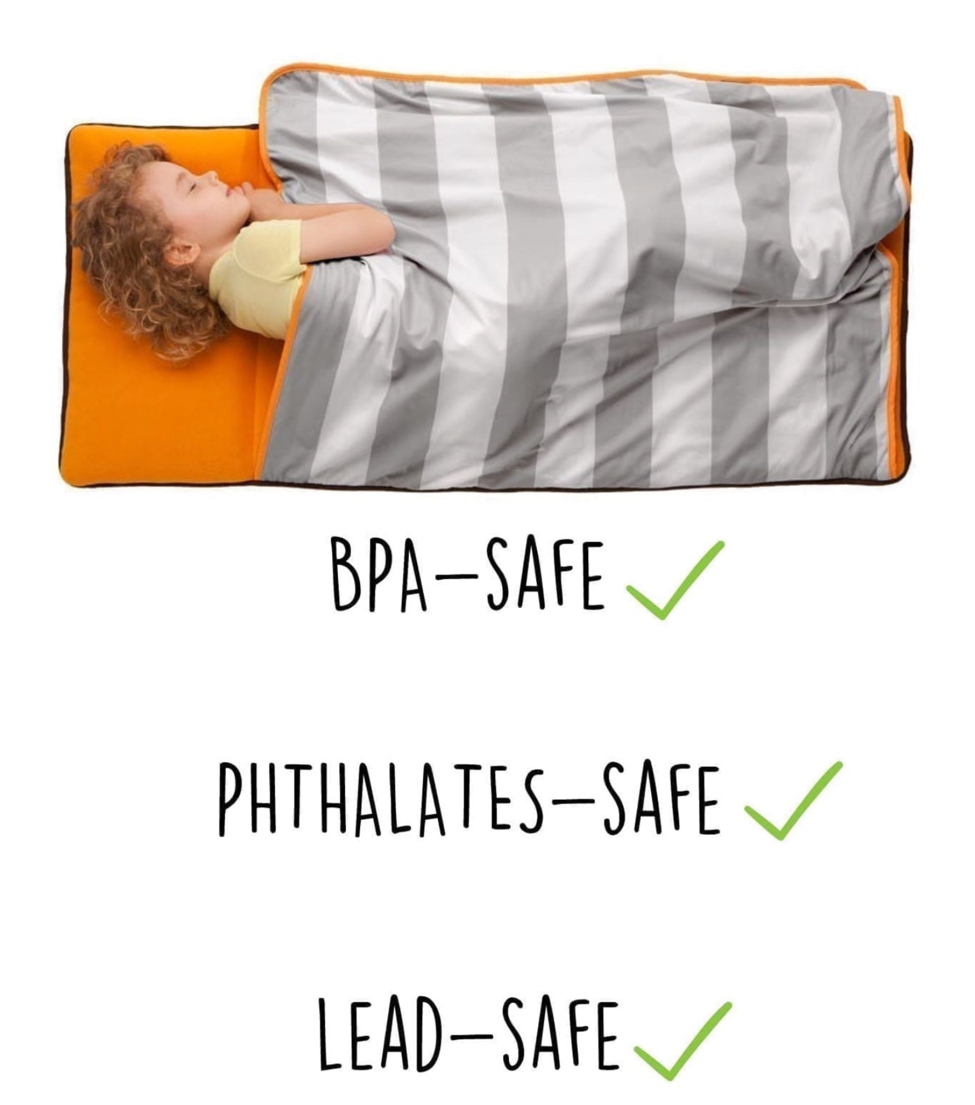 The Shrunks Zipaire Toddler Siesta Self Inflating Travel Pad / Nap Bed and Blanket - Orange