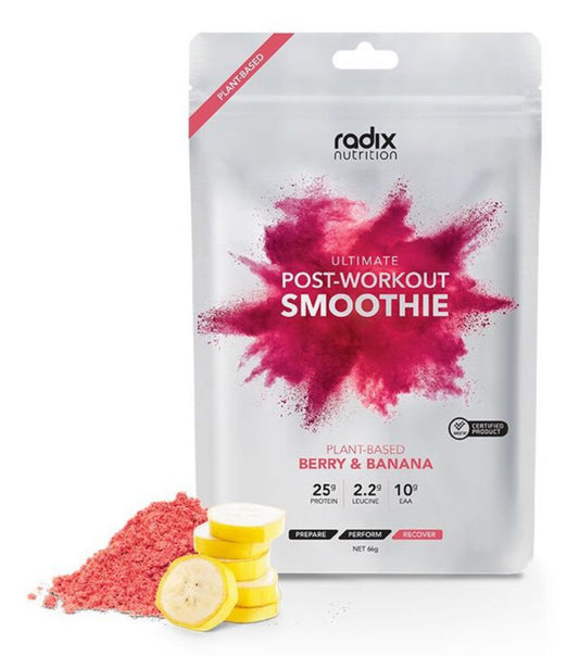 Radix Nutrition Ultimate Plant-Based Post-Workout Smoothie - Berry and Banana (10 Pack)