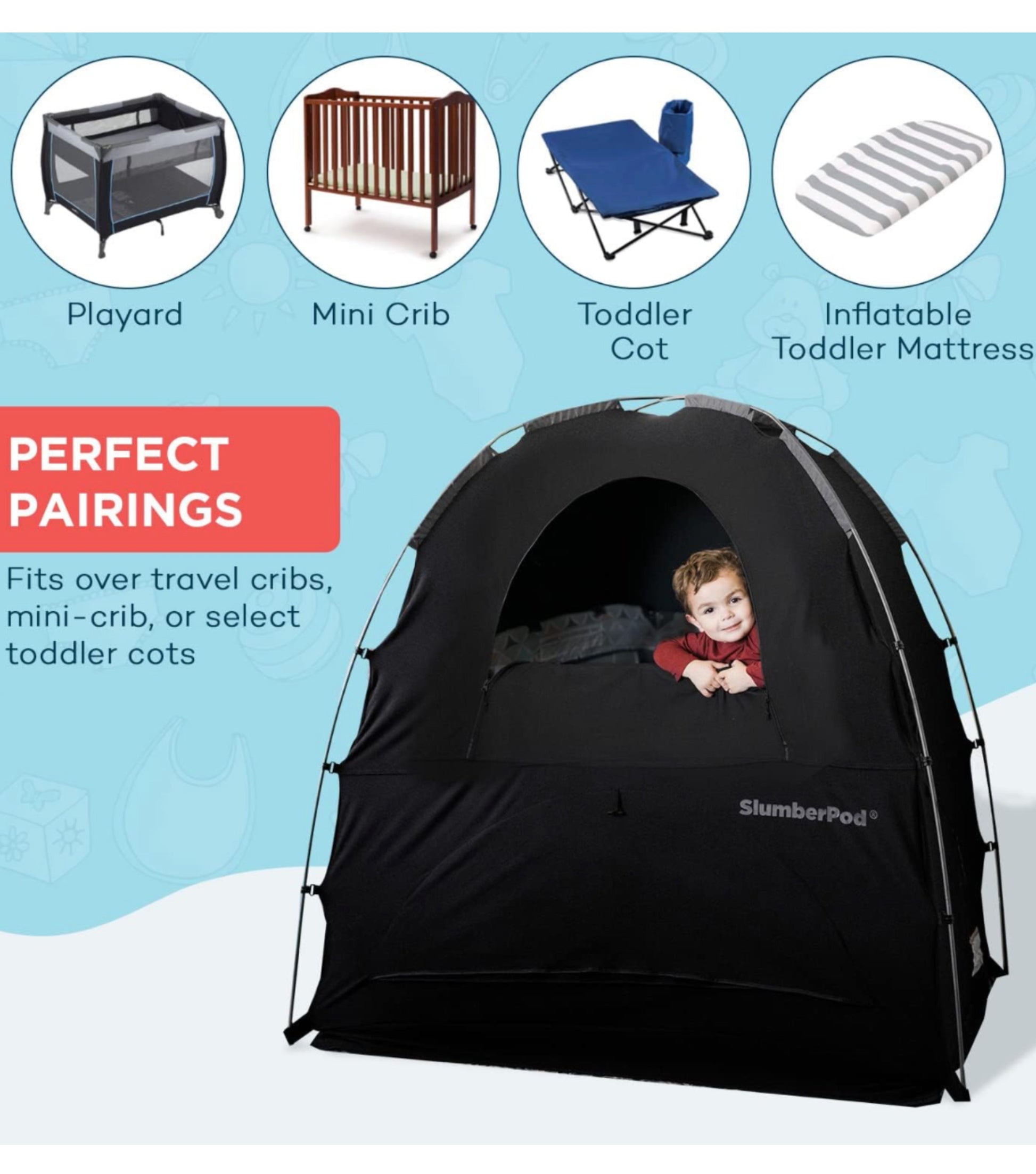 SlumberPod Baby Privacy Sleep Pod 3.0 - Black / Grey