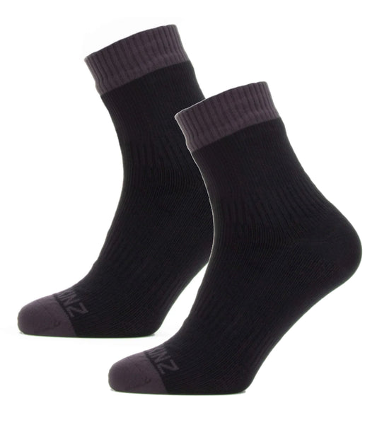 Sealskinz Waterproof Warm Weather Ankle Length Sock (Black / Grey) - Large