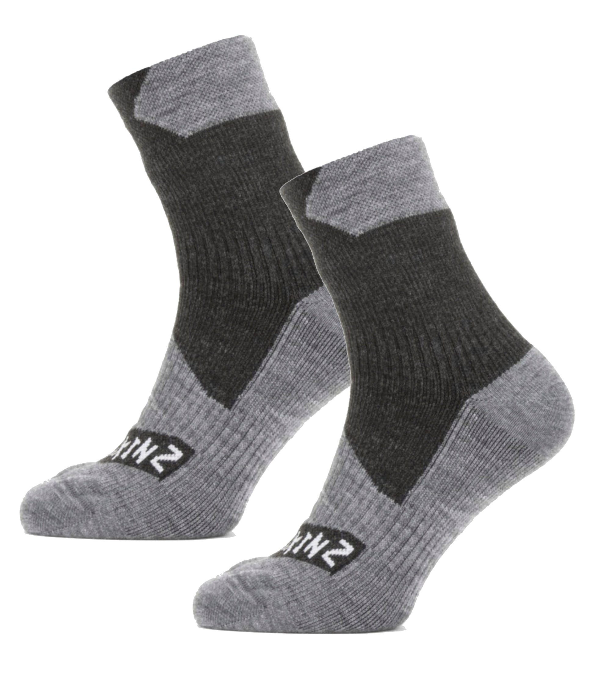  Sealskinz Waterproof All Weather Ankle Length Socks - Black / Grey - Large