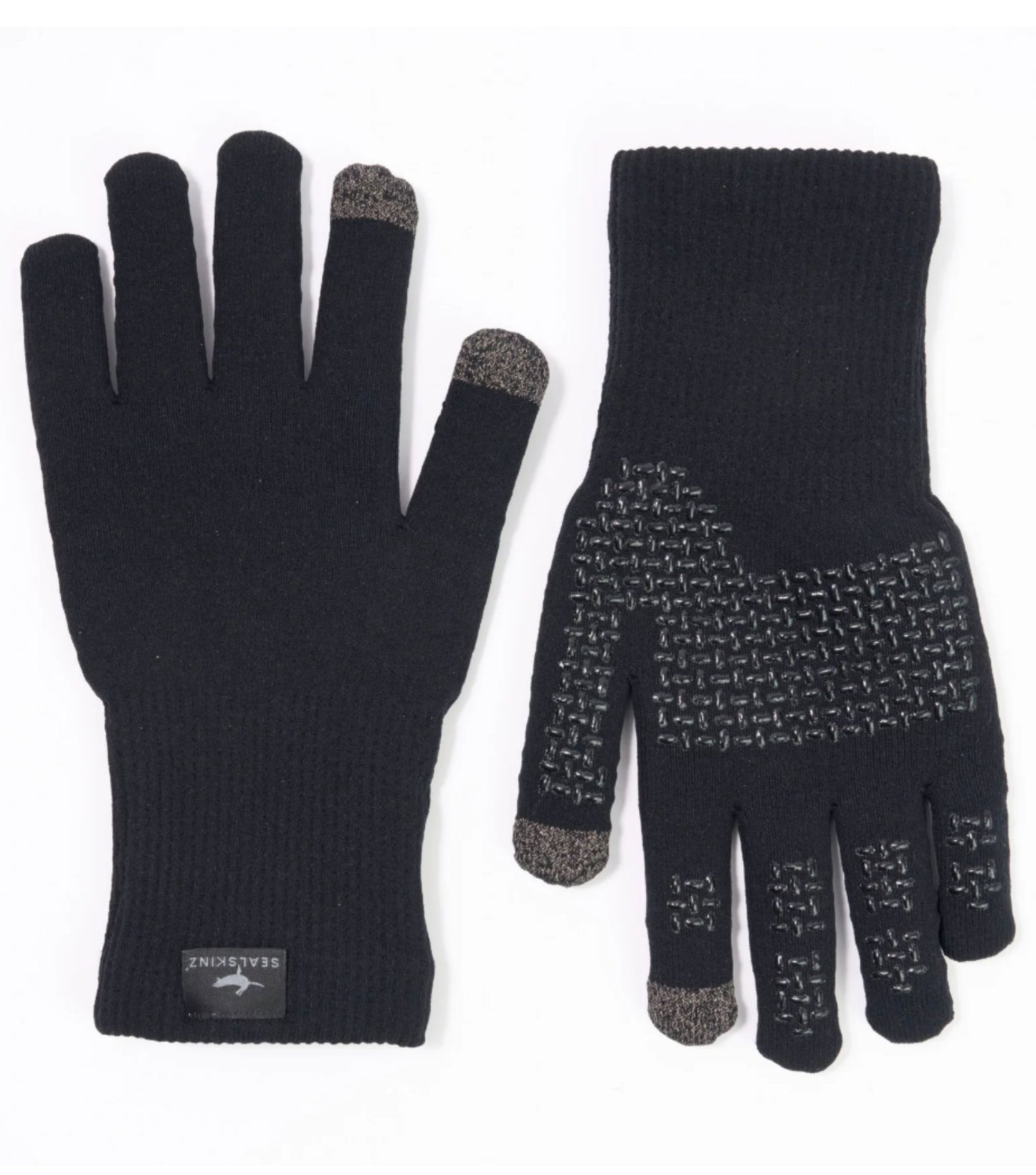 Sealskinz Waterproof All Weather Ultra Grip Knitted Glove (Black) - Large