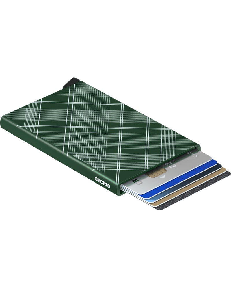 Secrid Cardprotector RFID Compact Card Wallet Laser Series - Tartan Green (Open)