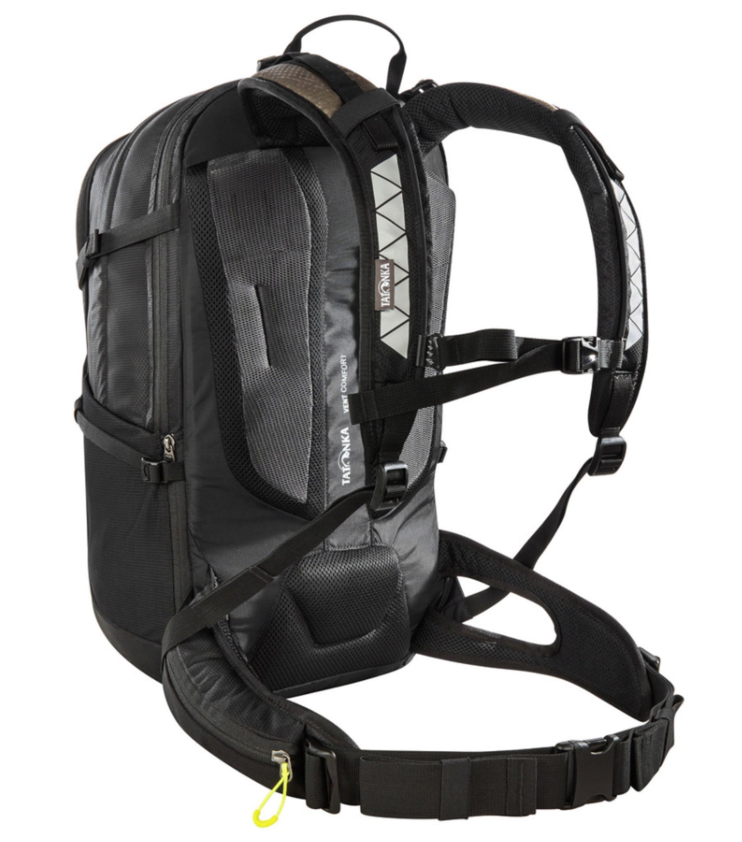 Ergonomically shaped, padded, ventilated shoulder straps