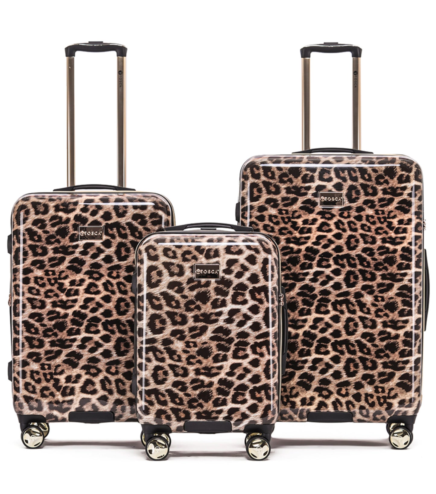 Tosca 4 Wheel Spinner Case Set of 3 - Leopard (Small, Medium and Large)