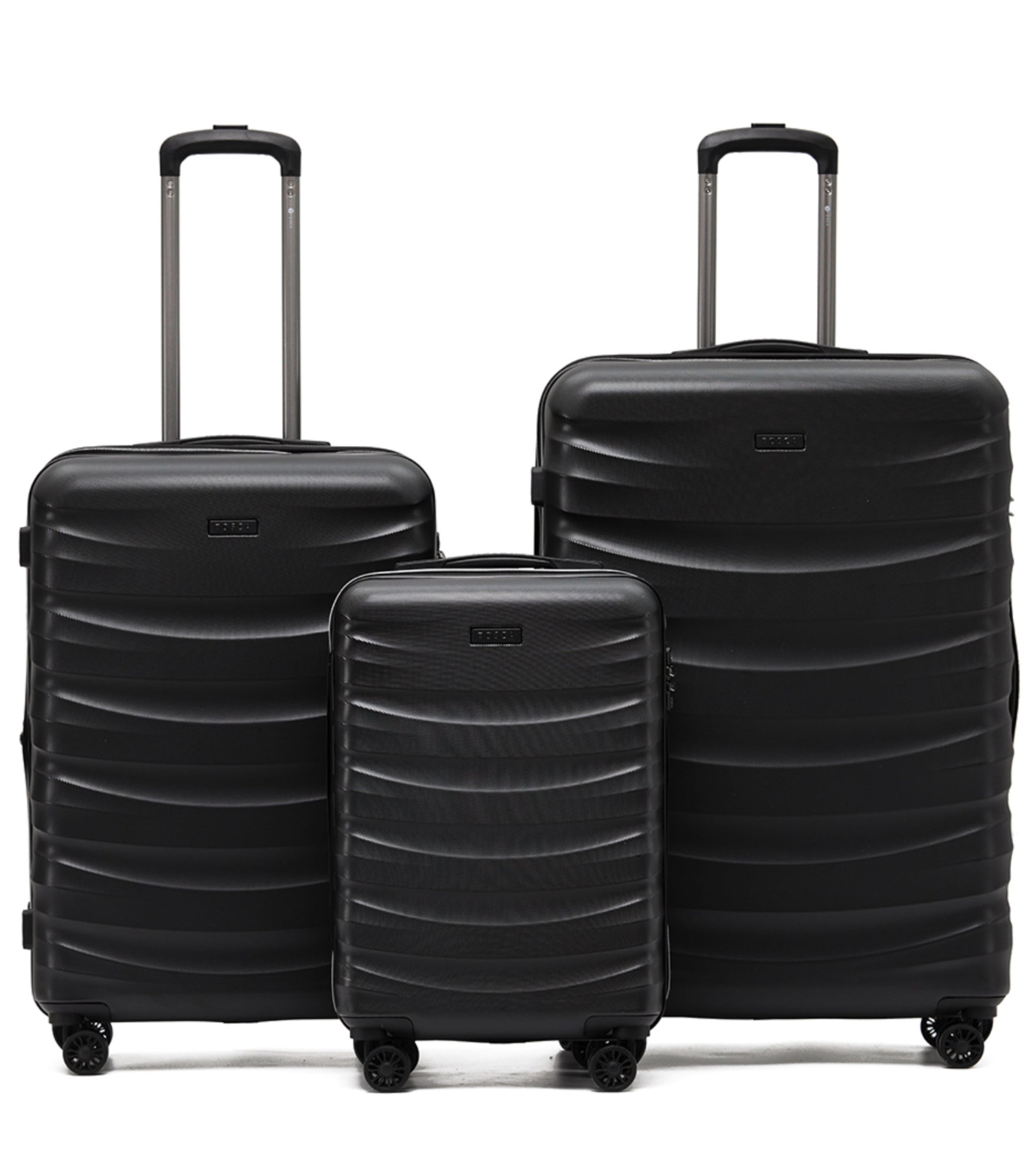 Tosca Interstellar 4-Wheel Expandable Luggage Set of 3 - Black (Small, Medium and Large)