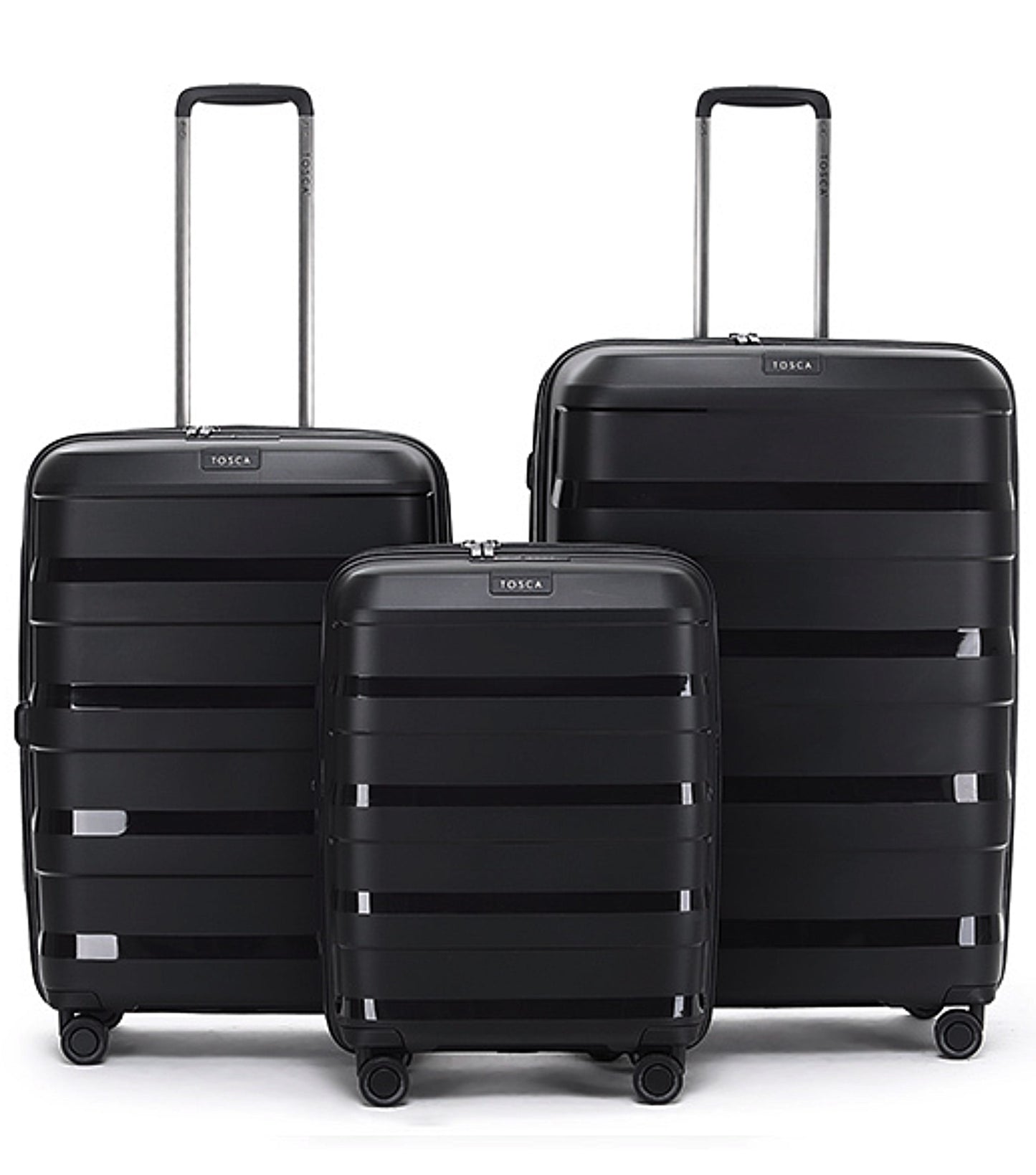 Tosca Comet 4-Wheel Expandable Luggage Set of 3 - Black (Small, Medium and Large)