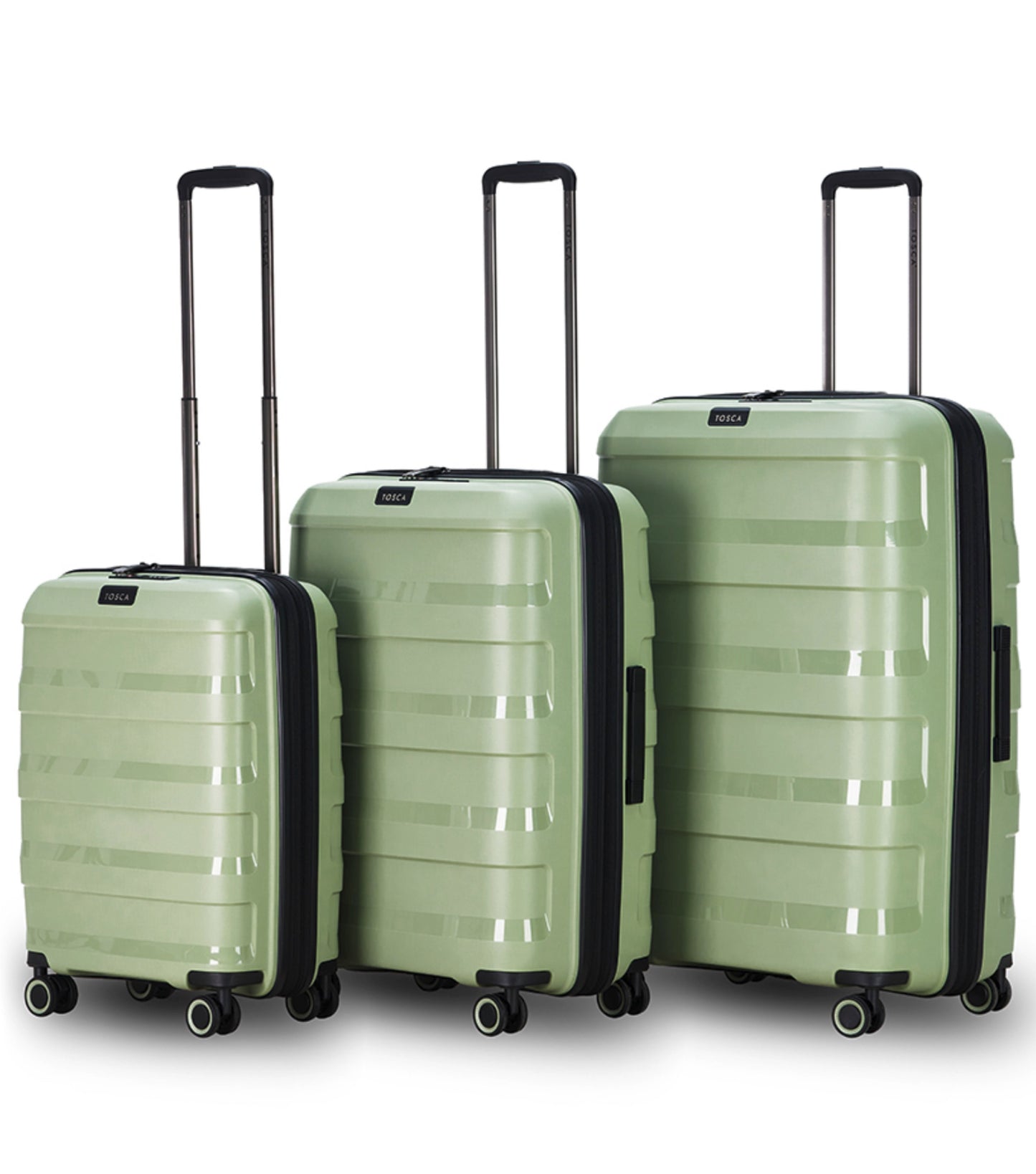 Tosca Comet 4-Wheel Expandable Suitcase Set of 3 - Sage (Small, Medium and Large)