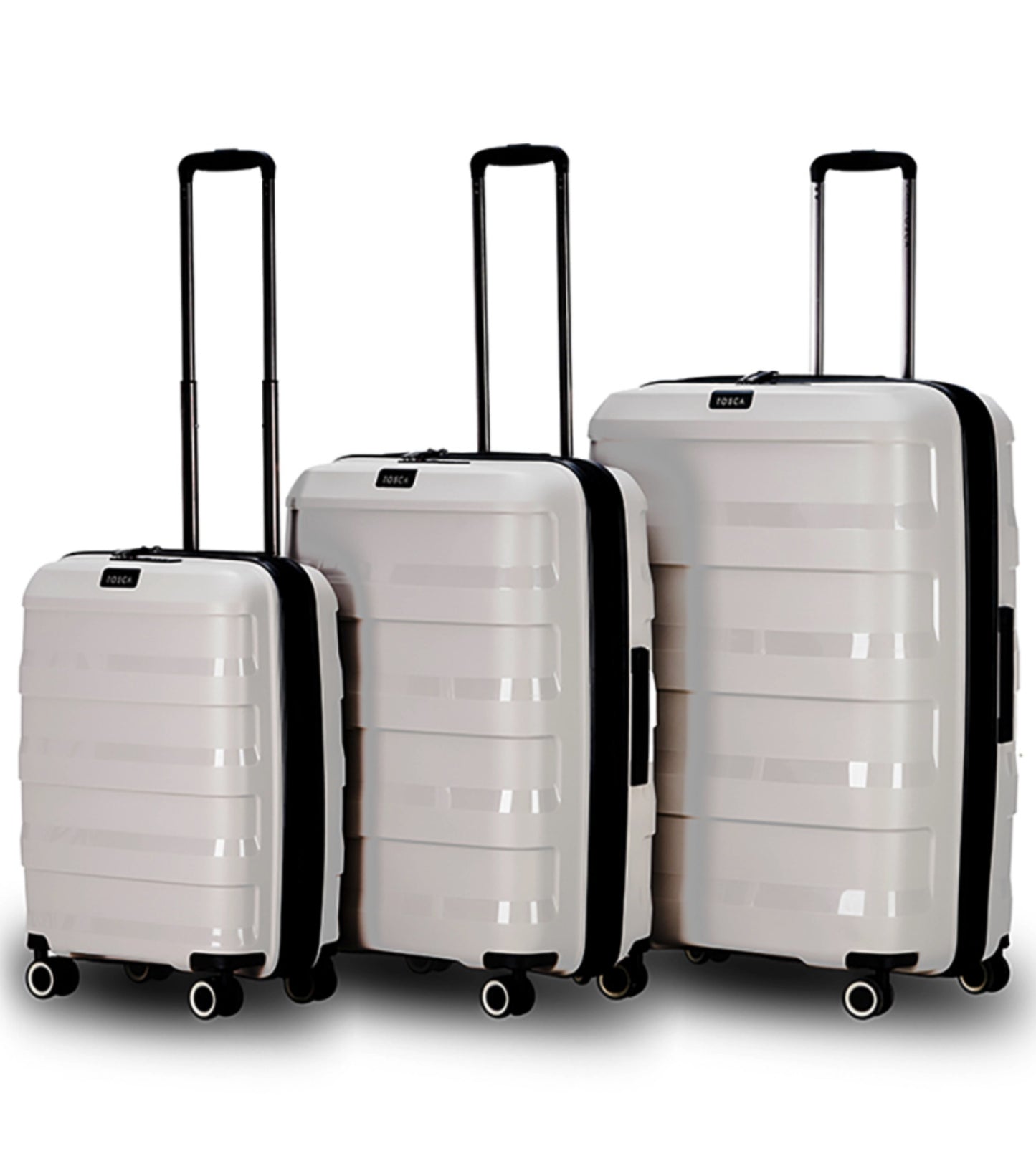 Tosca Comet 4-Wheel Expandable Suitcase Set of 3 - Cobblestone (Small, Medium and Large)