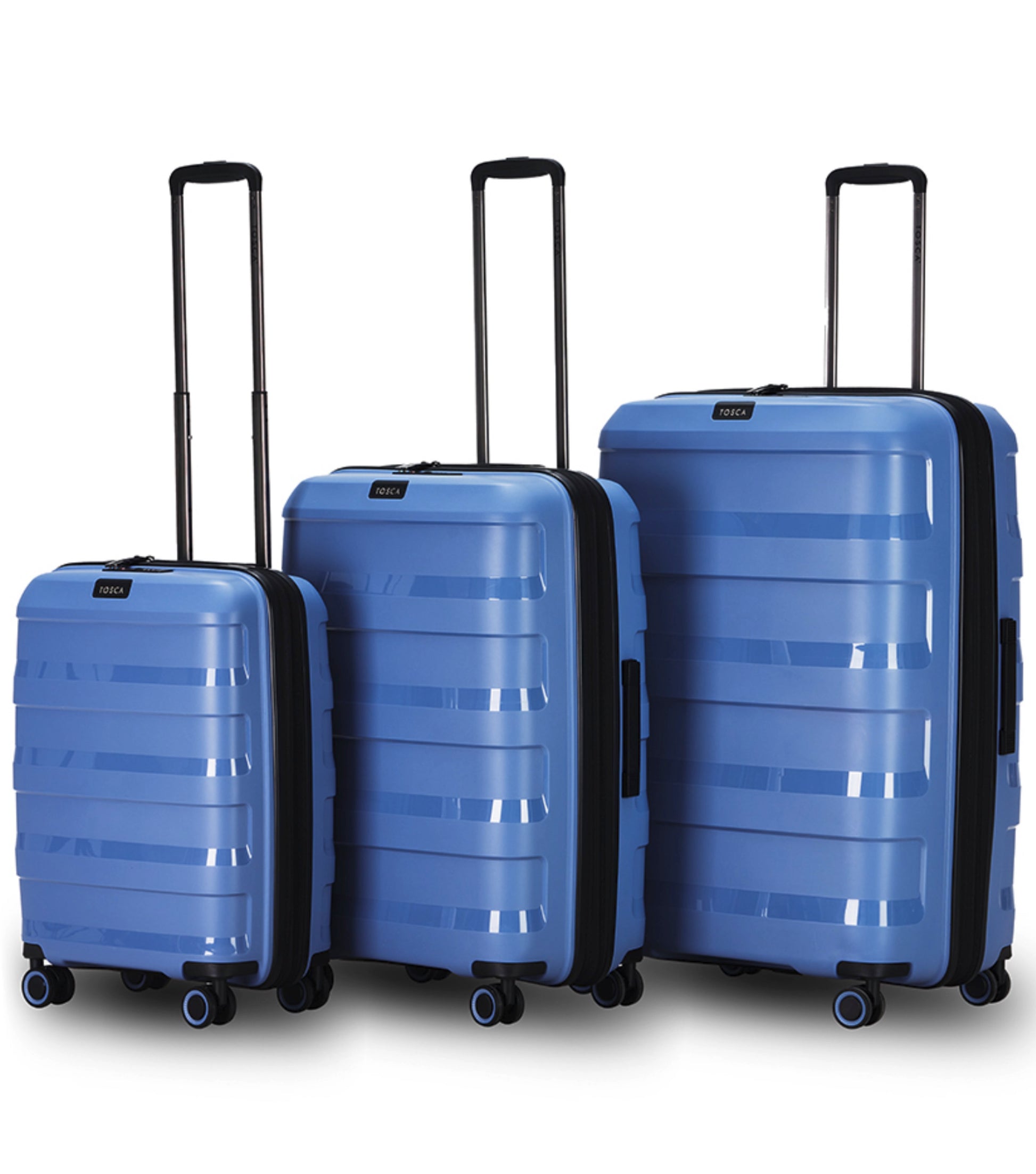 Tosca Comet 4-Wheel Expandable Suitcase Set of 3 - Infinity Blue (Small, Medium and Large)