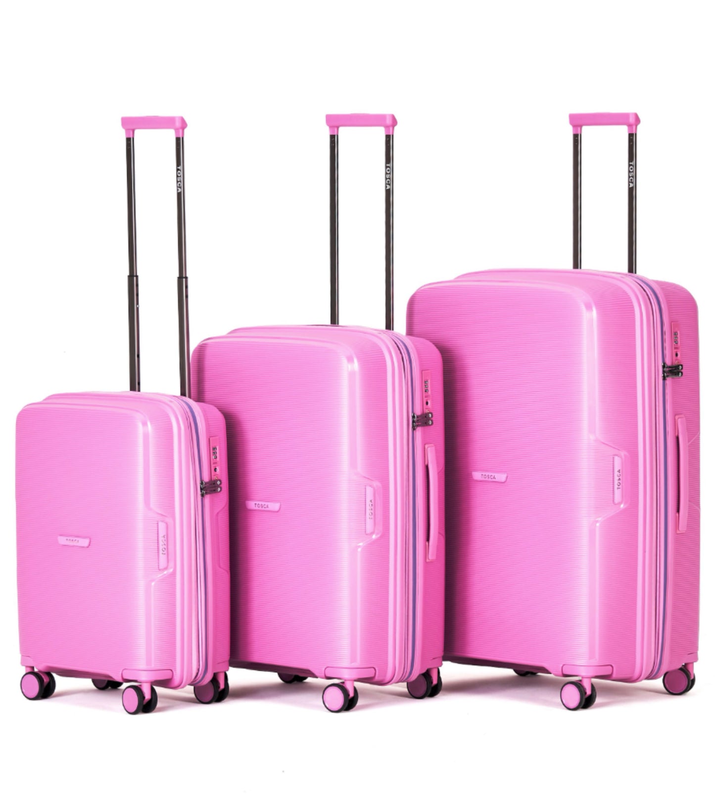 Tosca Bel-Air Suitcase Set of 3 - Pink (Carry-on, Medium, Large)